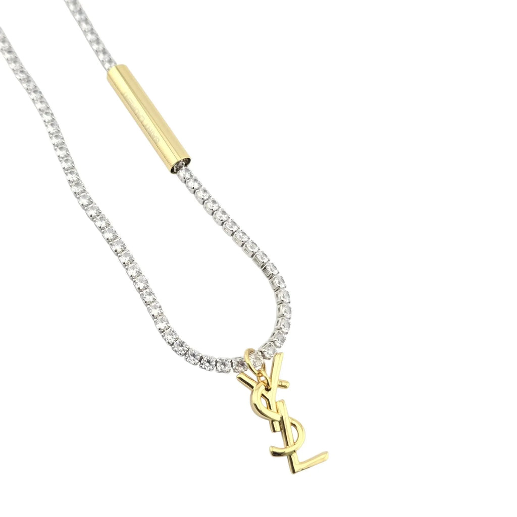 Saint Laurent YSL Crystal Necklace SAINT LAURENT
