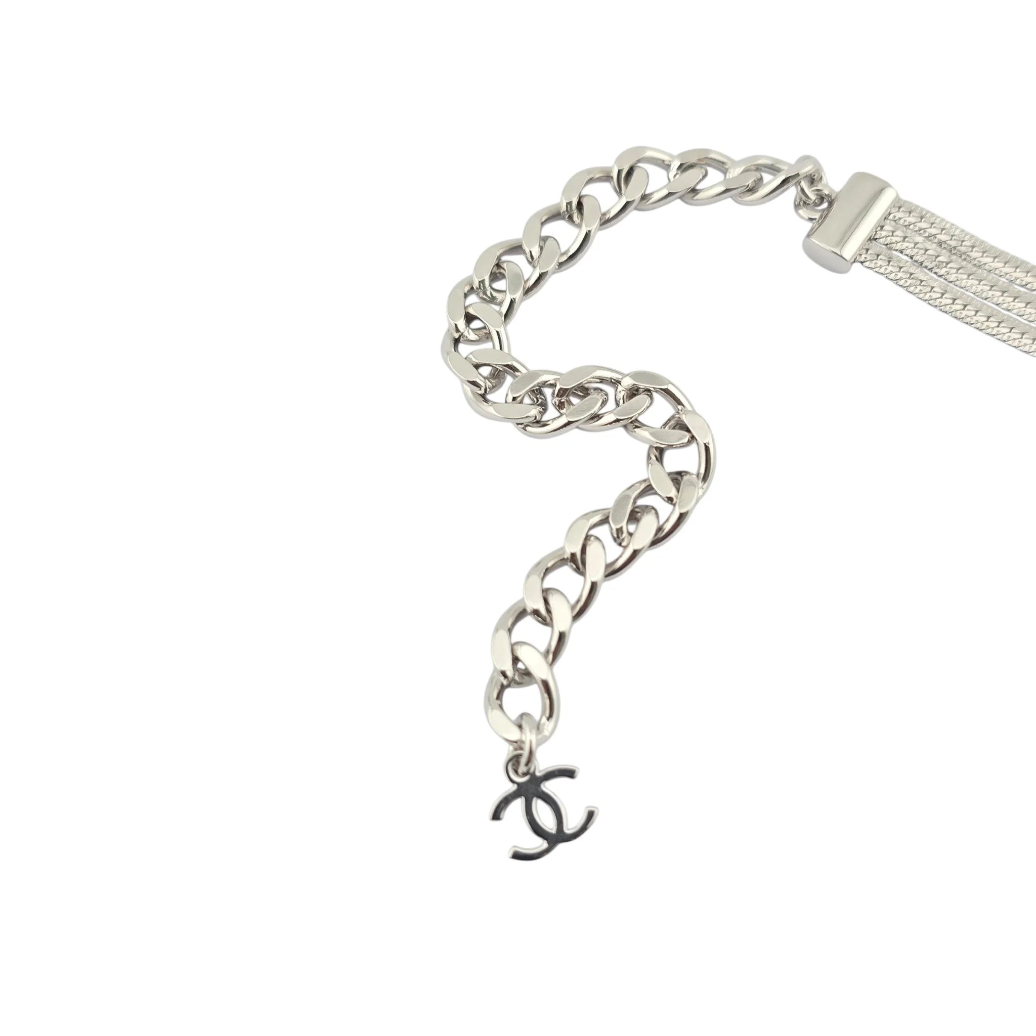 Chanel CC Silver Layer Necklace 2022 CHANEL