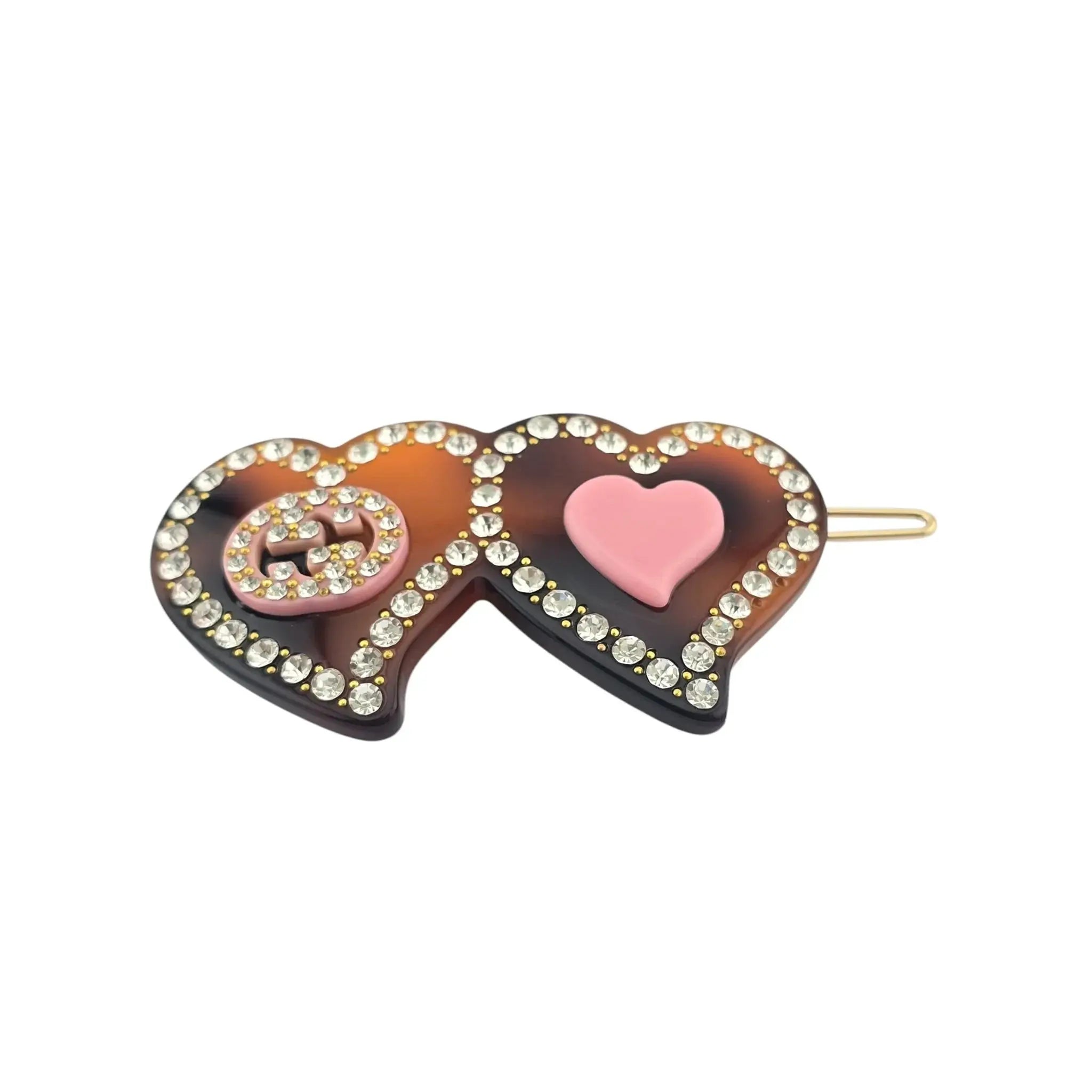 GUCCI GG Hair clip with Interlocking G Heart GUCCI