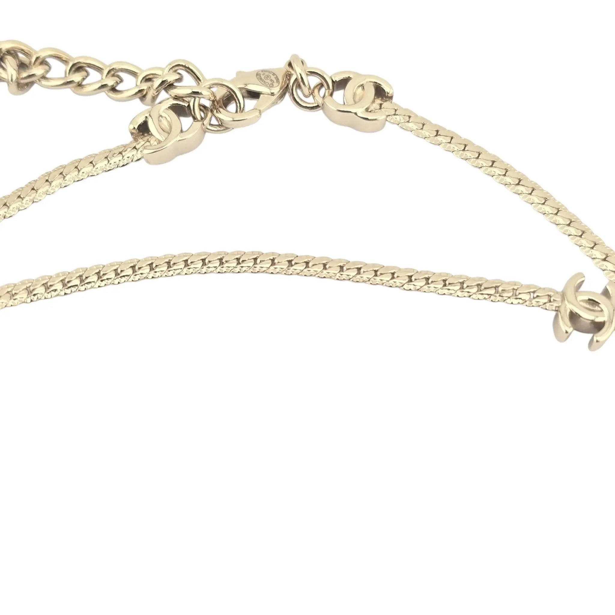 Chanel CC Gold Metal Long Necklace 2024 CHANEL