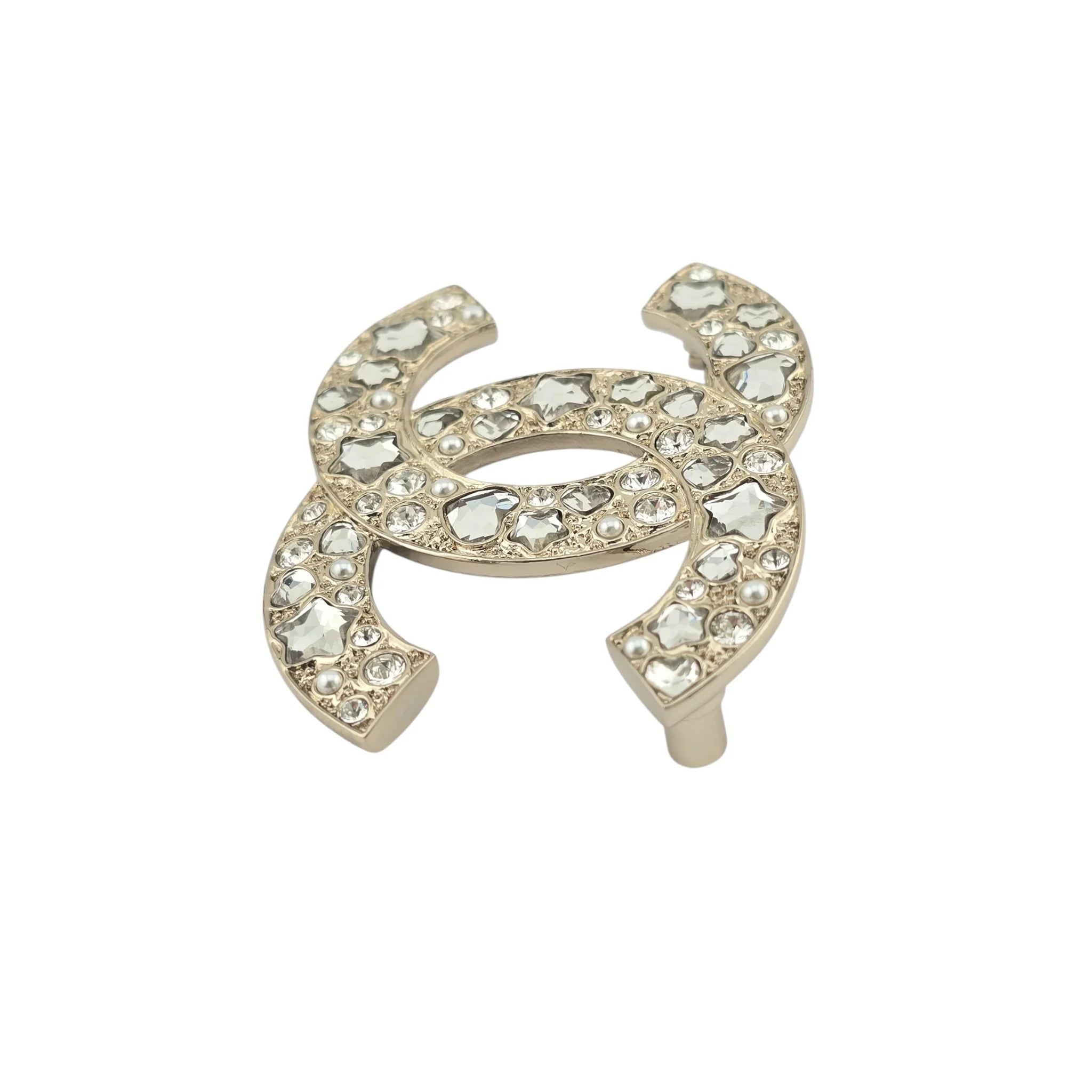 Chanel CC Gold Star Crystal Brooch 2025 CHANEL