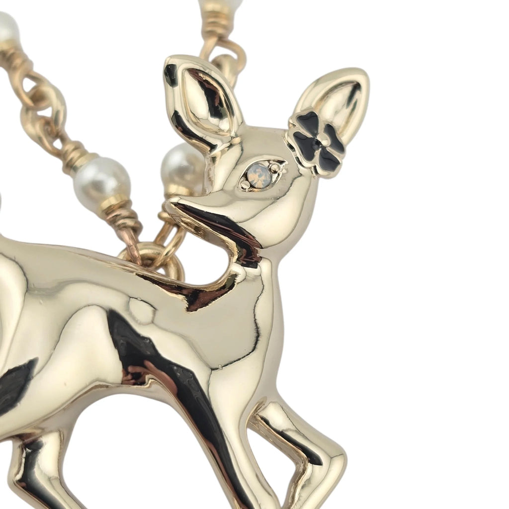 Chanel CC Deer Pendant Gold Necklace 2025 CHANEL