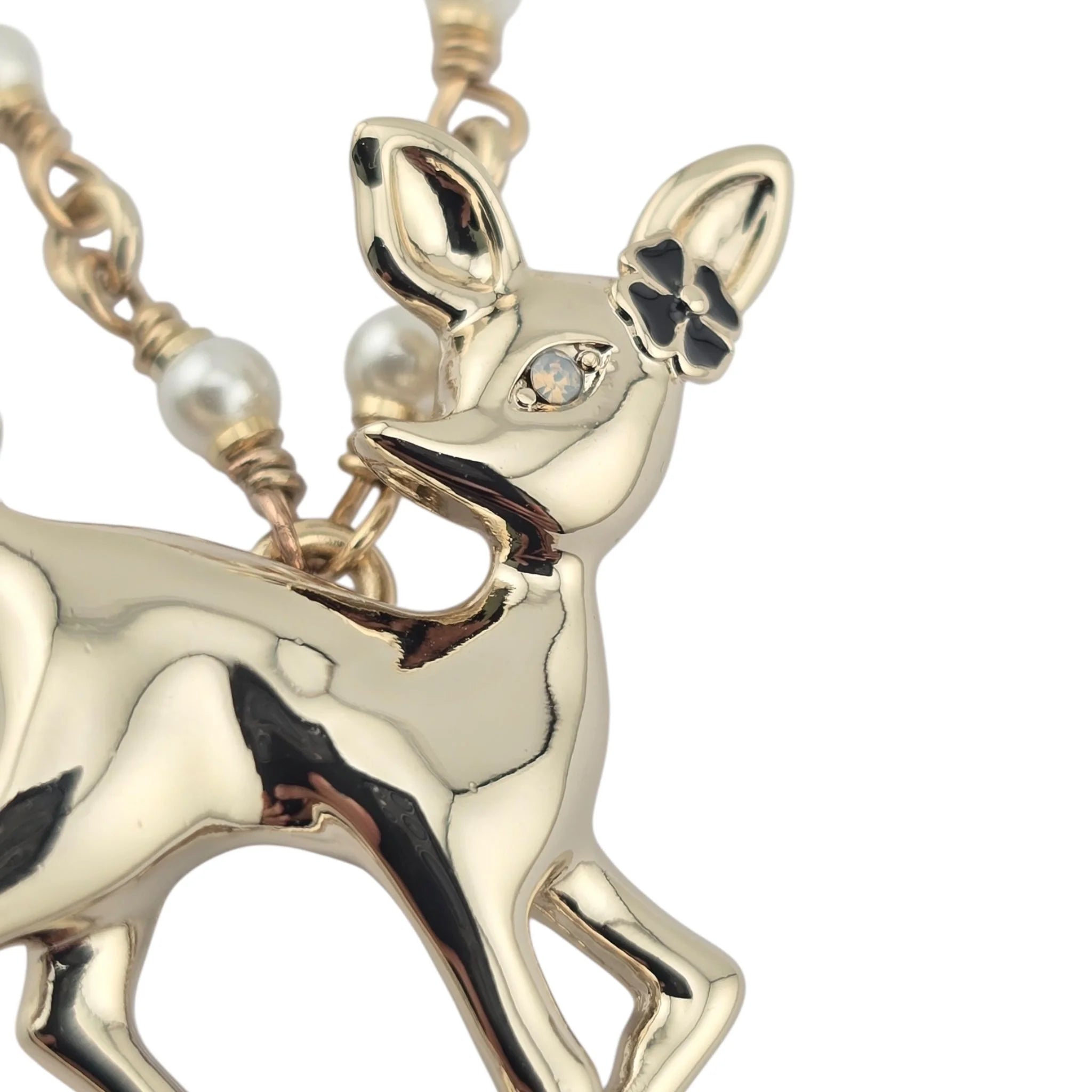 Chanel CC Deer Pendant Gold Necklace 2025 CHANEL
