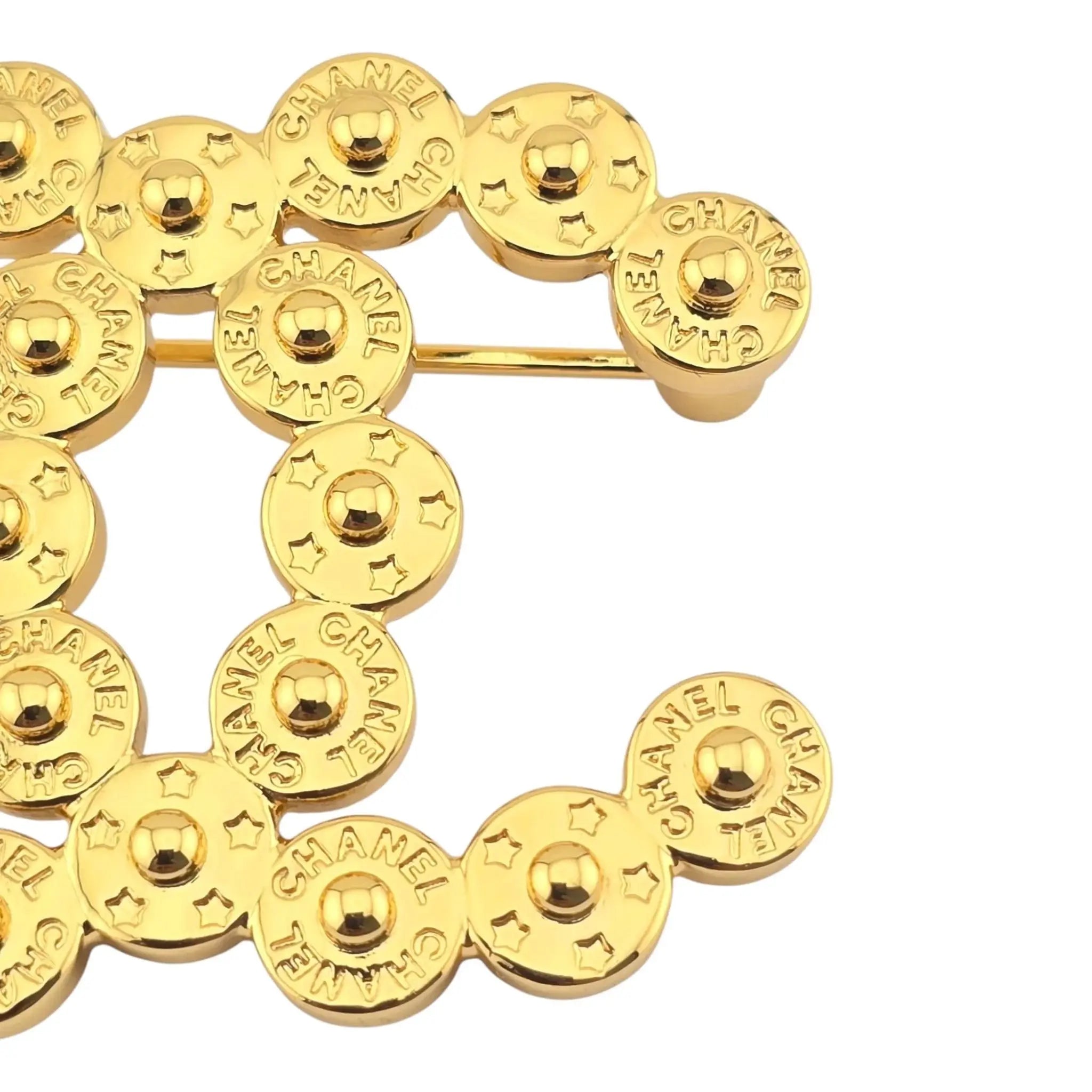 Chanel CC Gold Button Brooch 2024 CHANEL