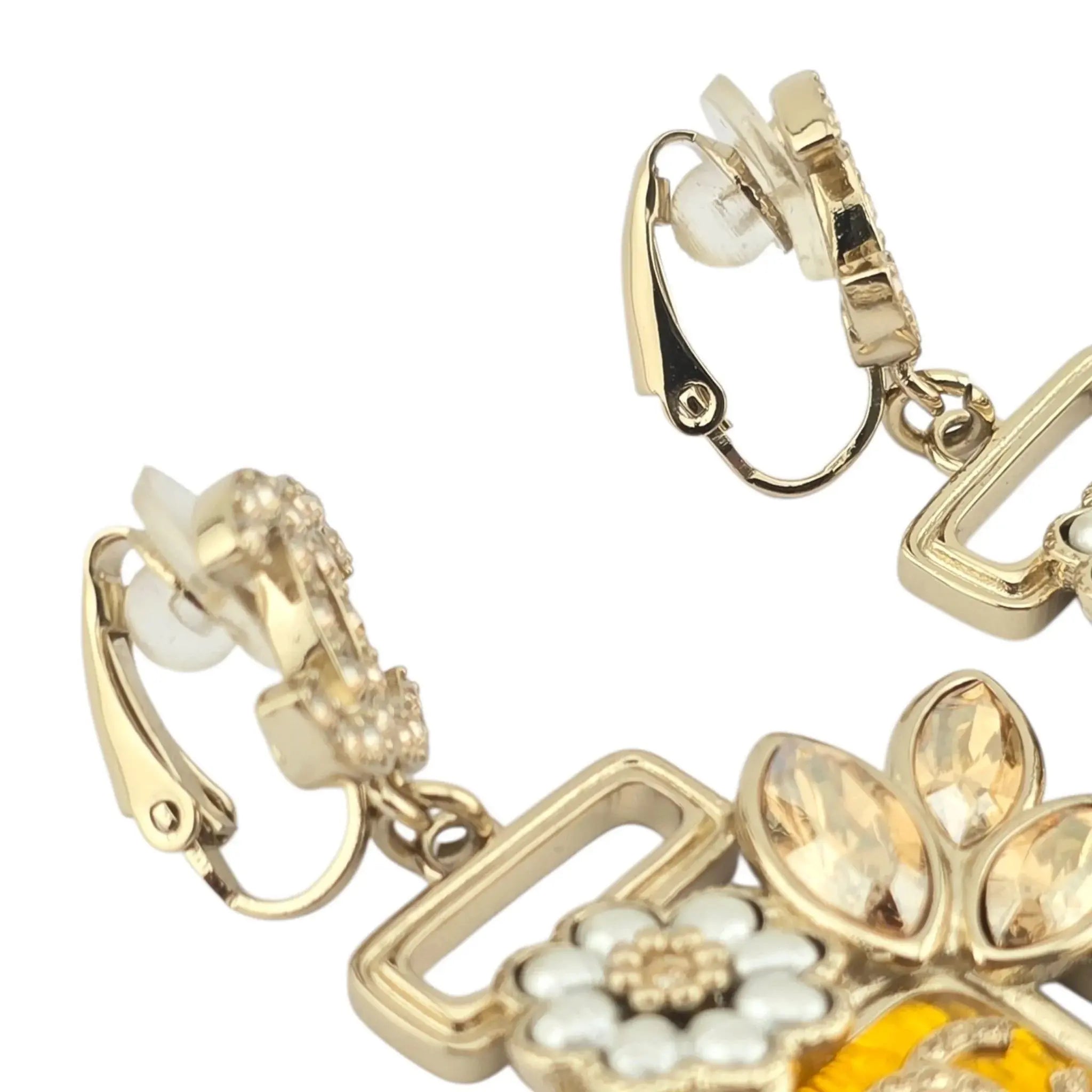 Chanel CC Floral Perfume Bottle Clip-On Earrings 2022 CHANEL