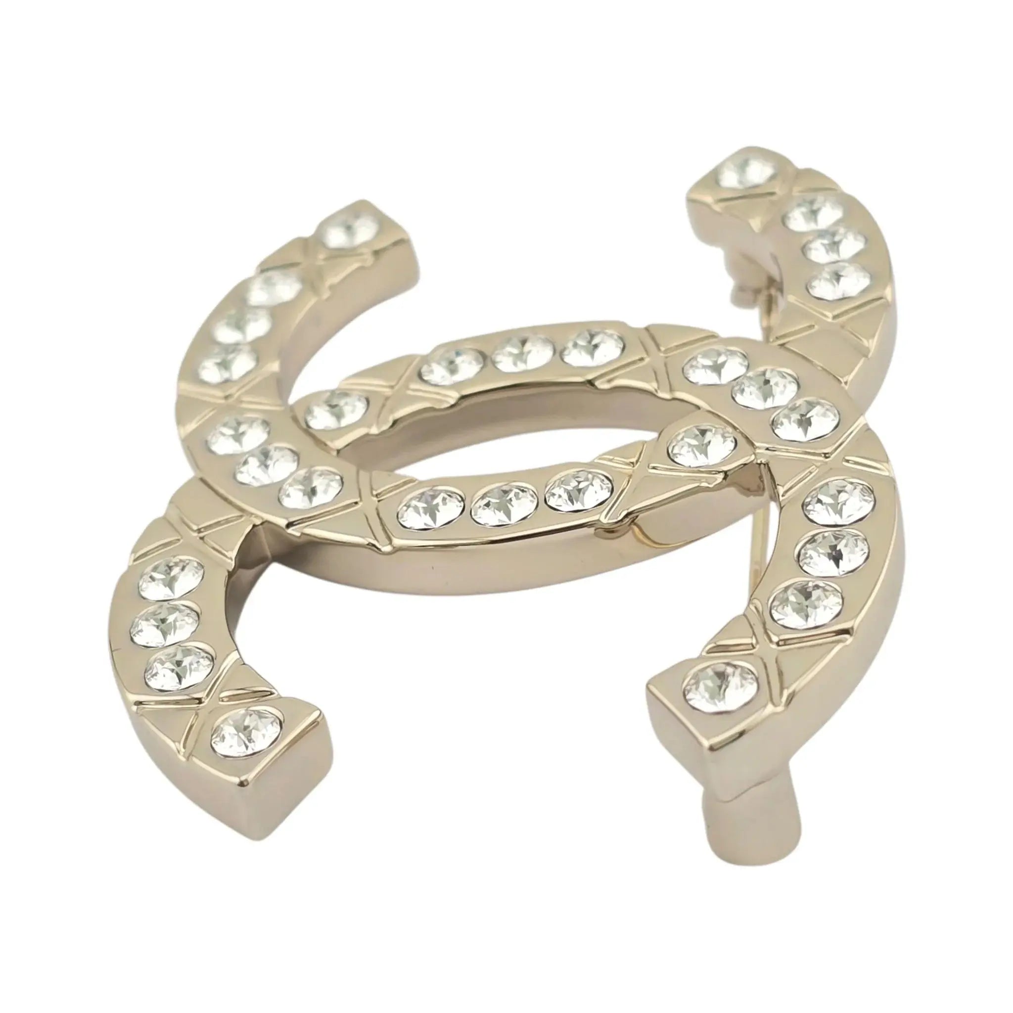 Chanel CC Gold Crystal Brooch B25 CHANEL