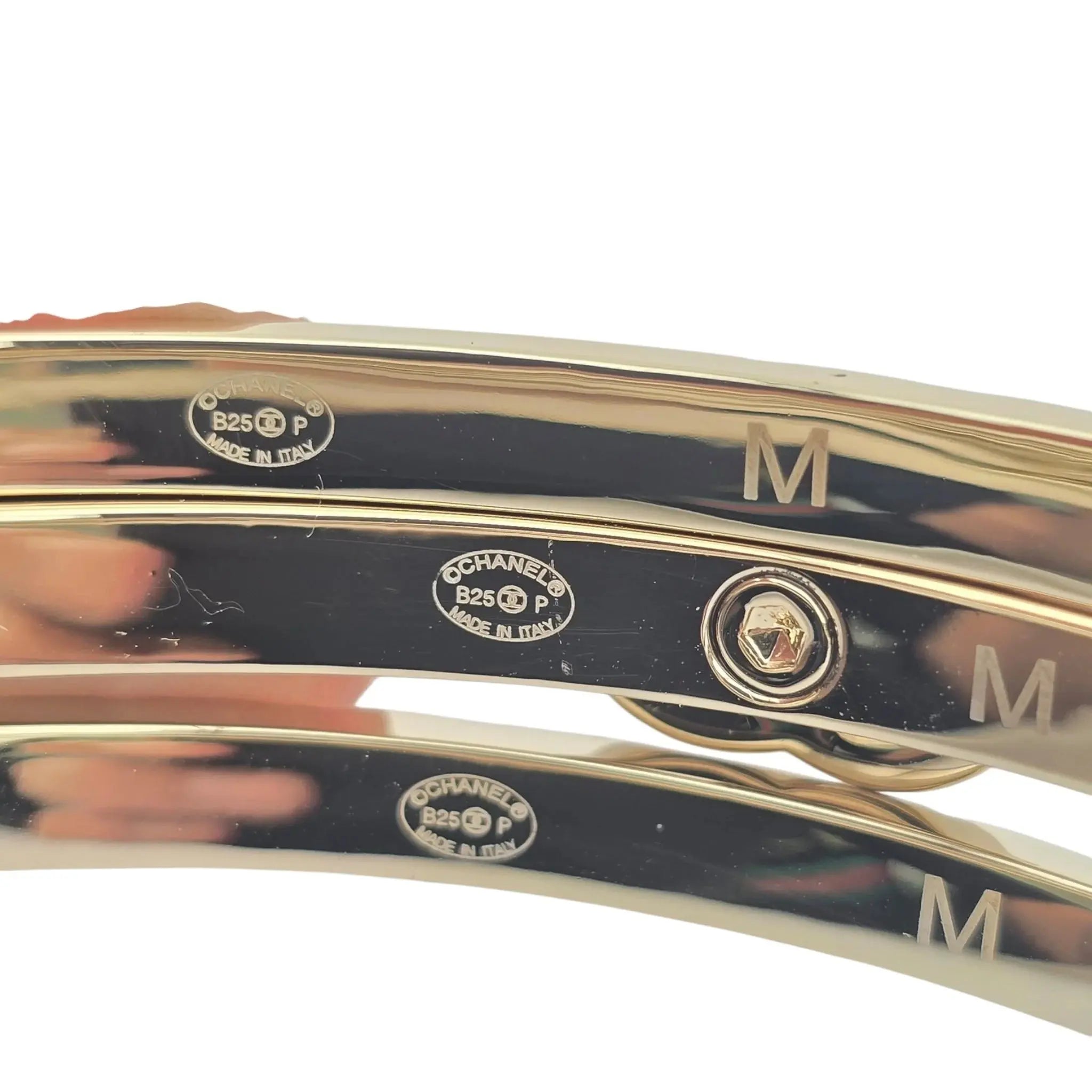 Chanel CC Cuff Bangle Gold Set M 2025 CHANEL