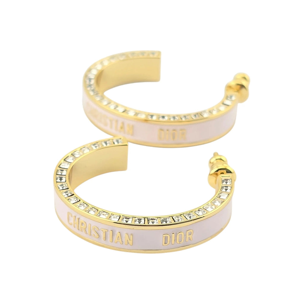 Christian Dior Large Dior Night Code Hoop Pink Earrings DIOR
