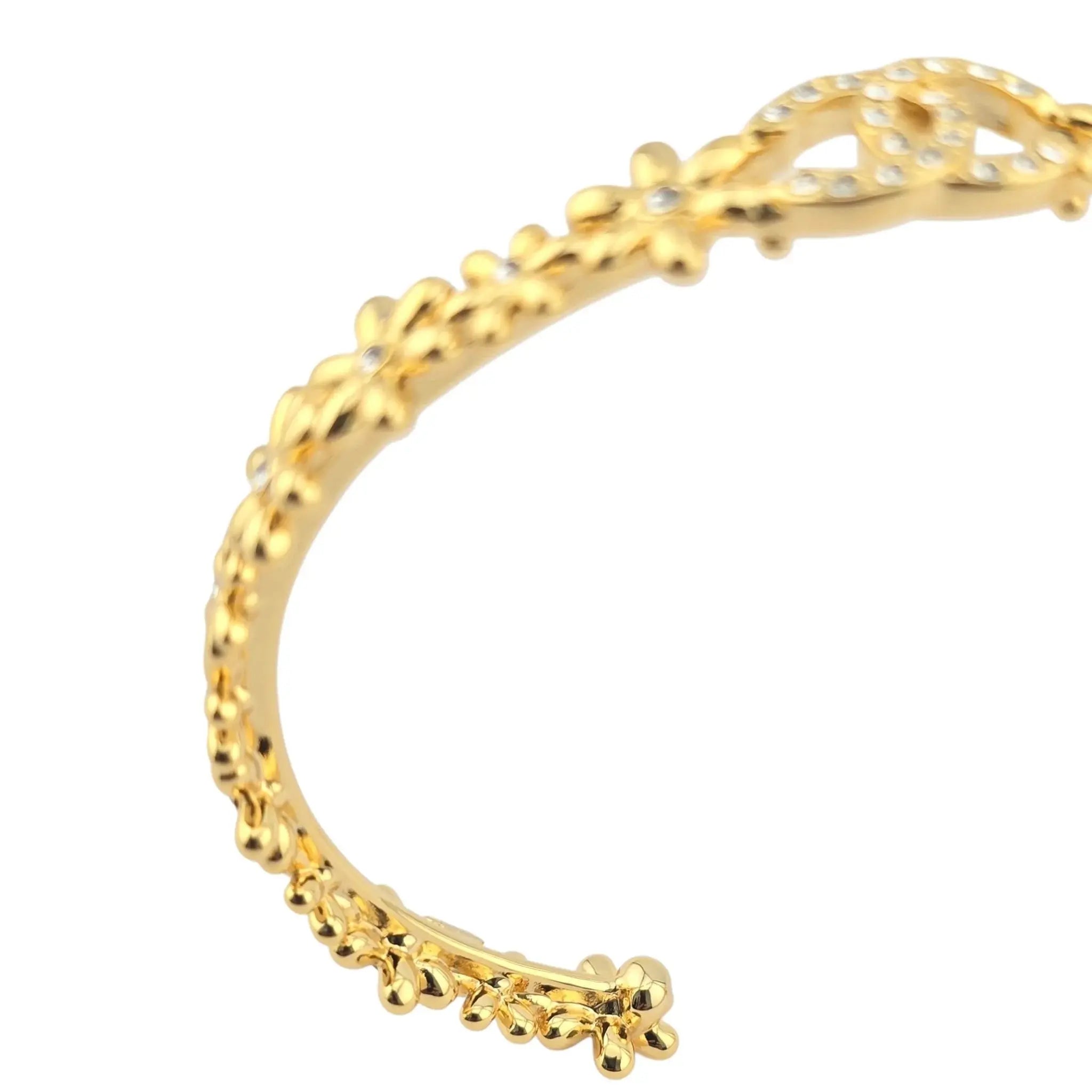 Chanel CC Gold Floral Bangle 2023 CHANEL