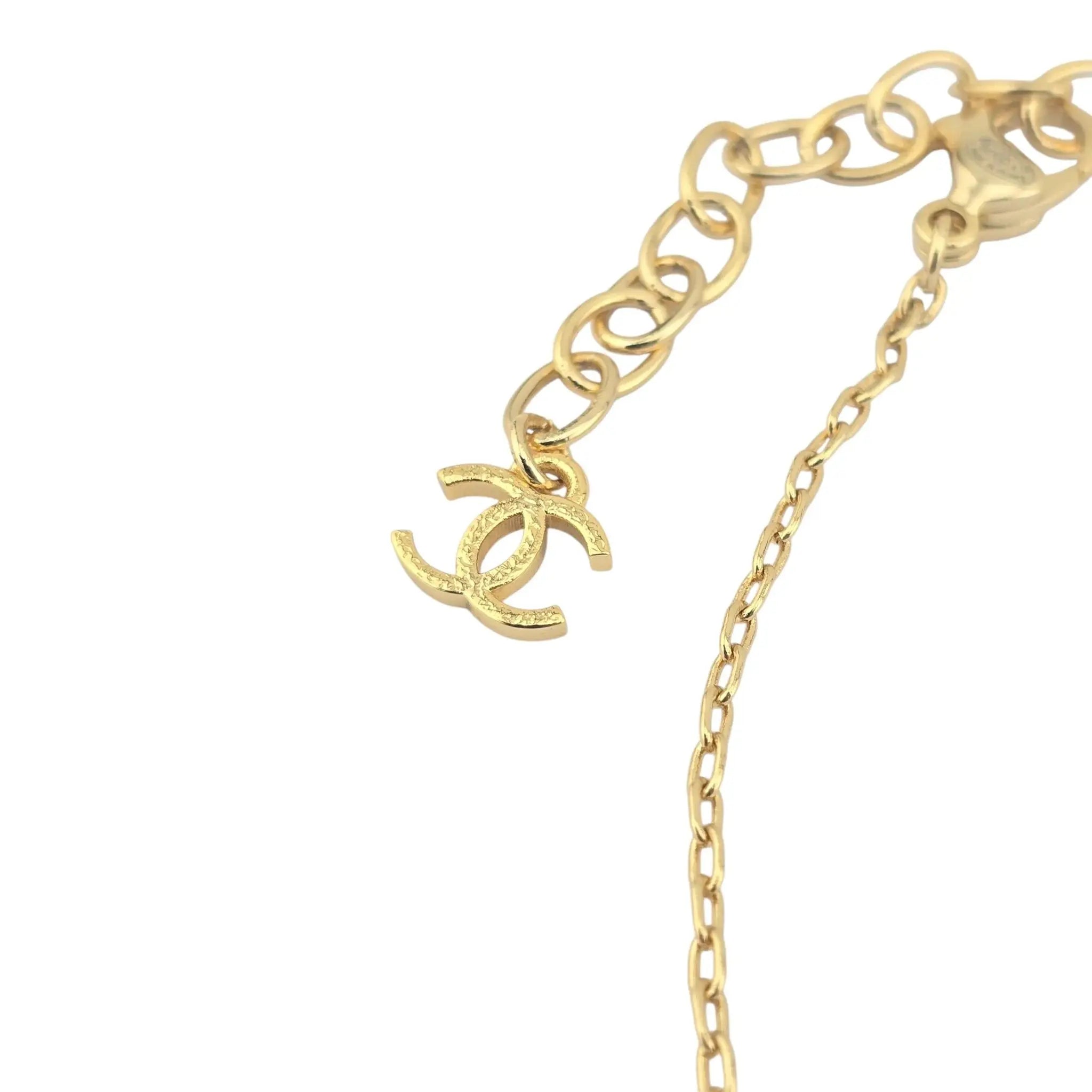 Chanel CC Gold / Black Pendant Necklace 2022 CHANEL