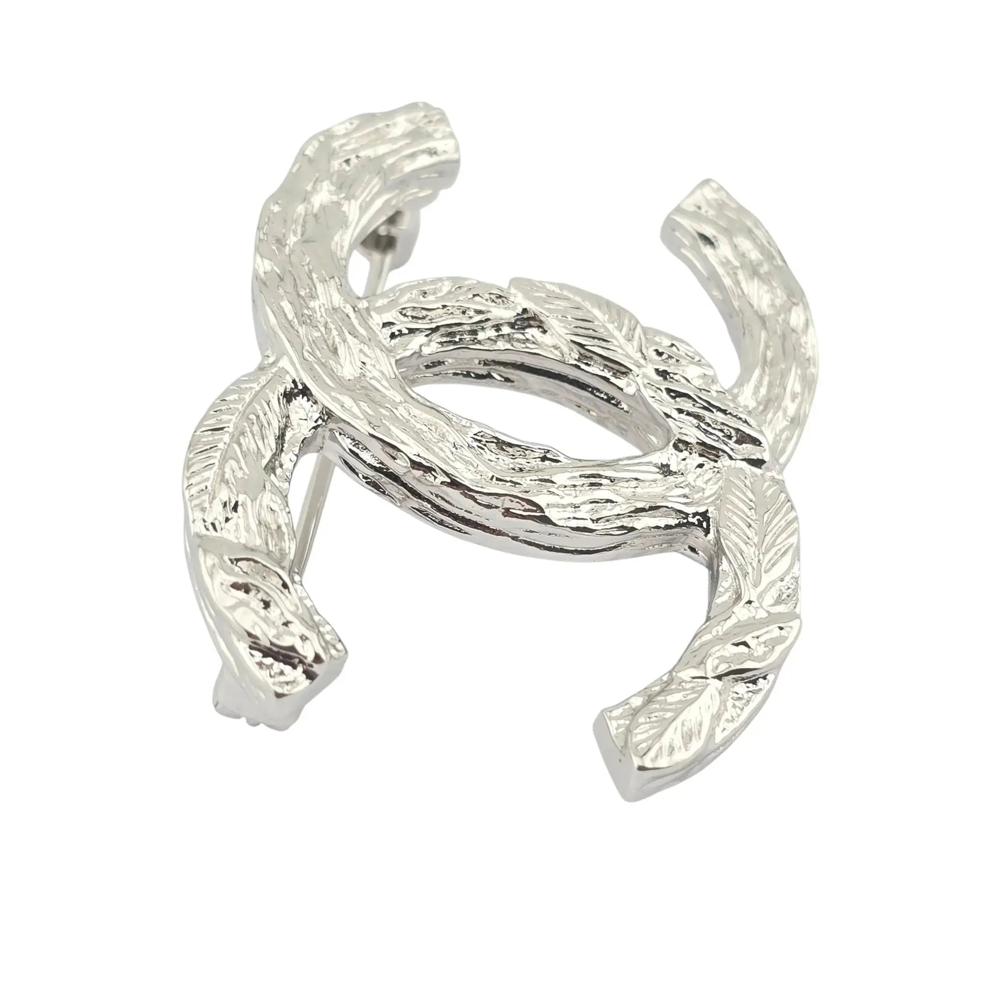 Chanel CC Metal Silver Brooch 2025 CHANEL