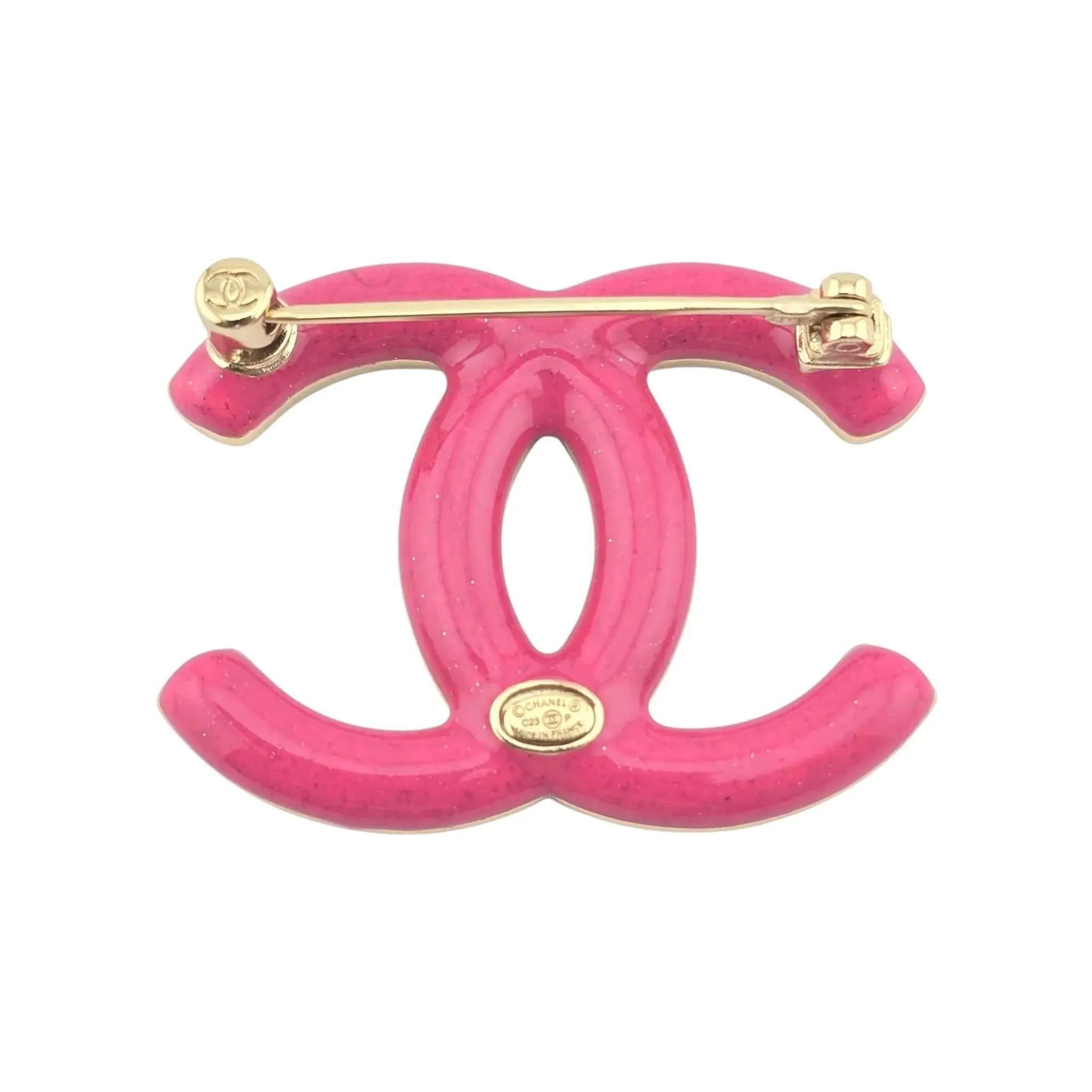 Chanel CC Pink Crystal Brooch 2023 CHANEL