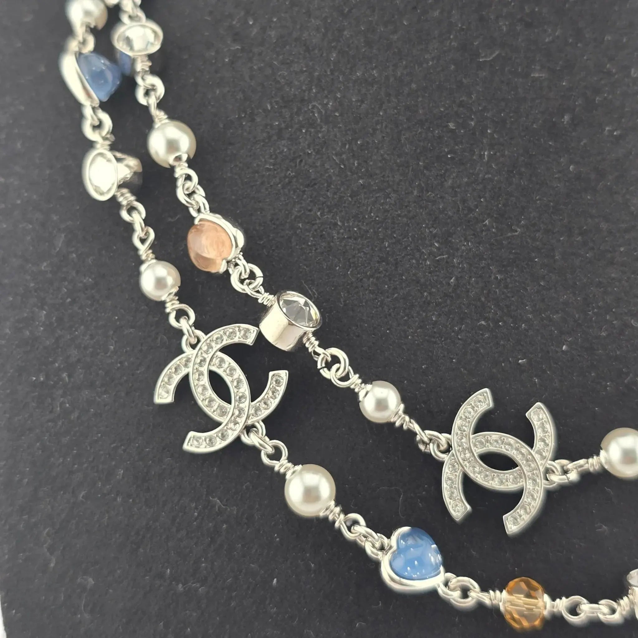 Chanel CC Long Necklace Heart Pendants 2025 CHANEL