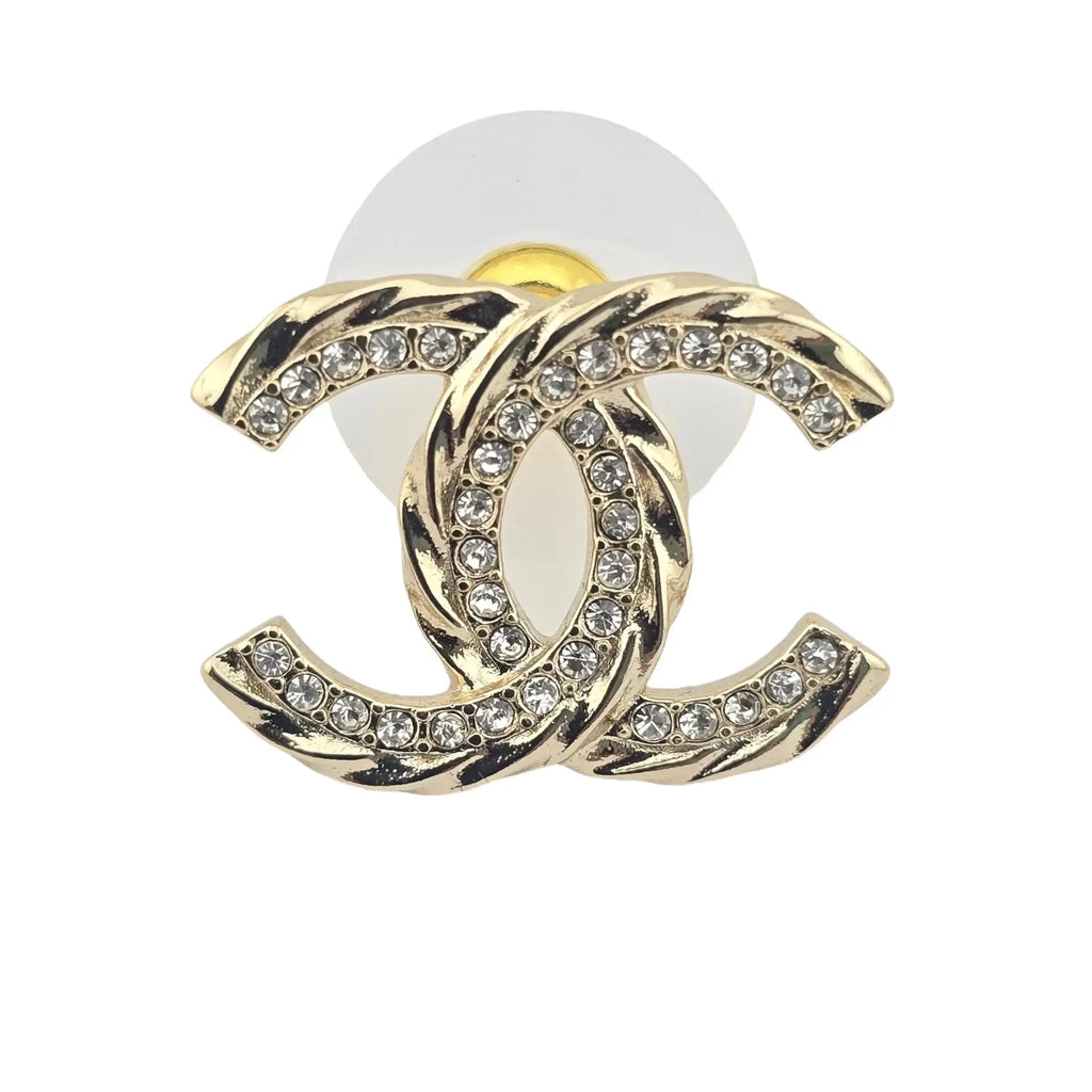 Chanel CC Gold Crystal Earrings 2023 CHANEL