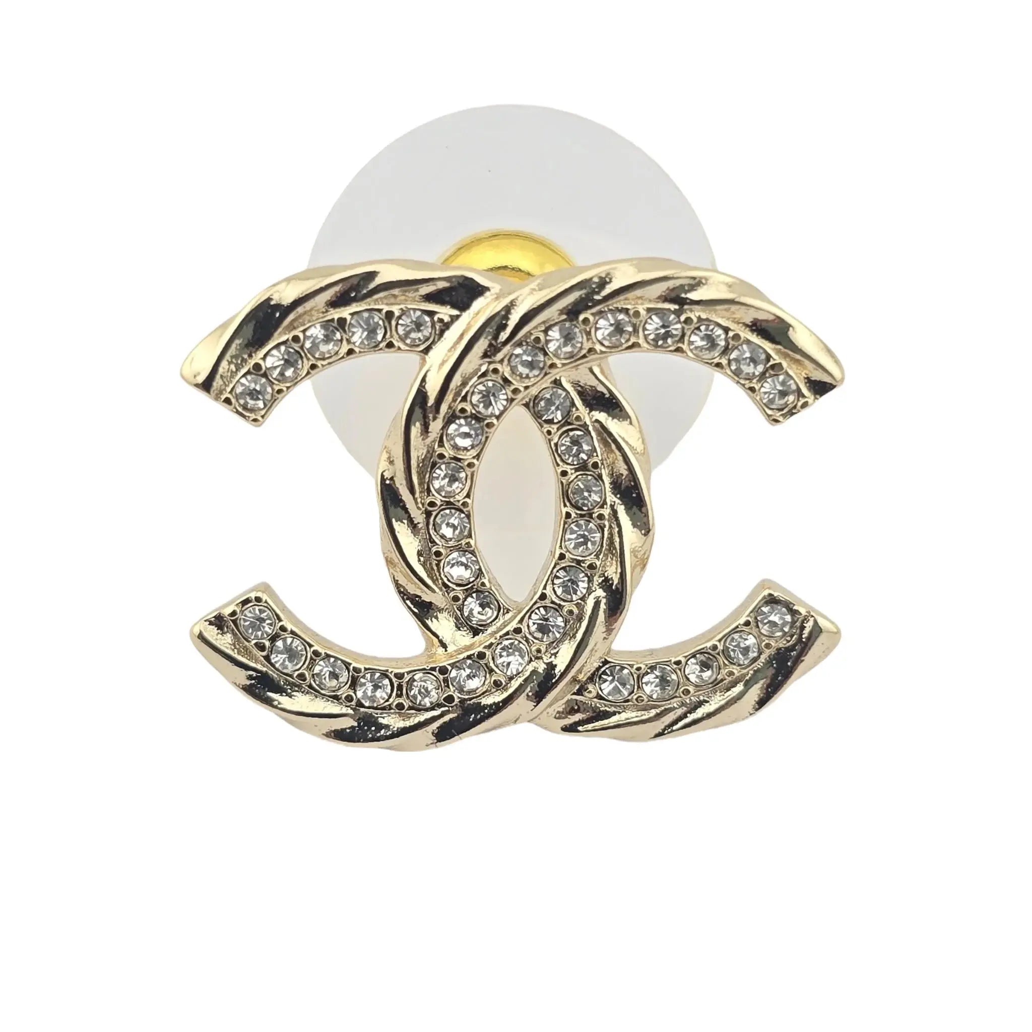 Chanel CC Gold Crystal Earrings 2023 CHANEL