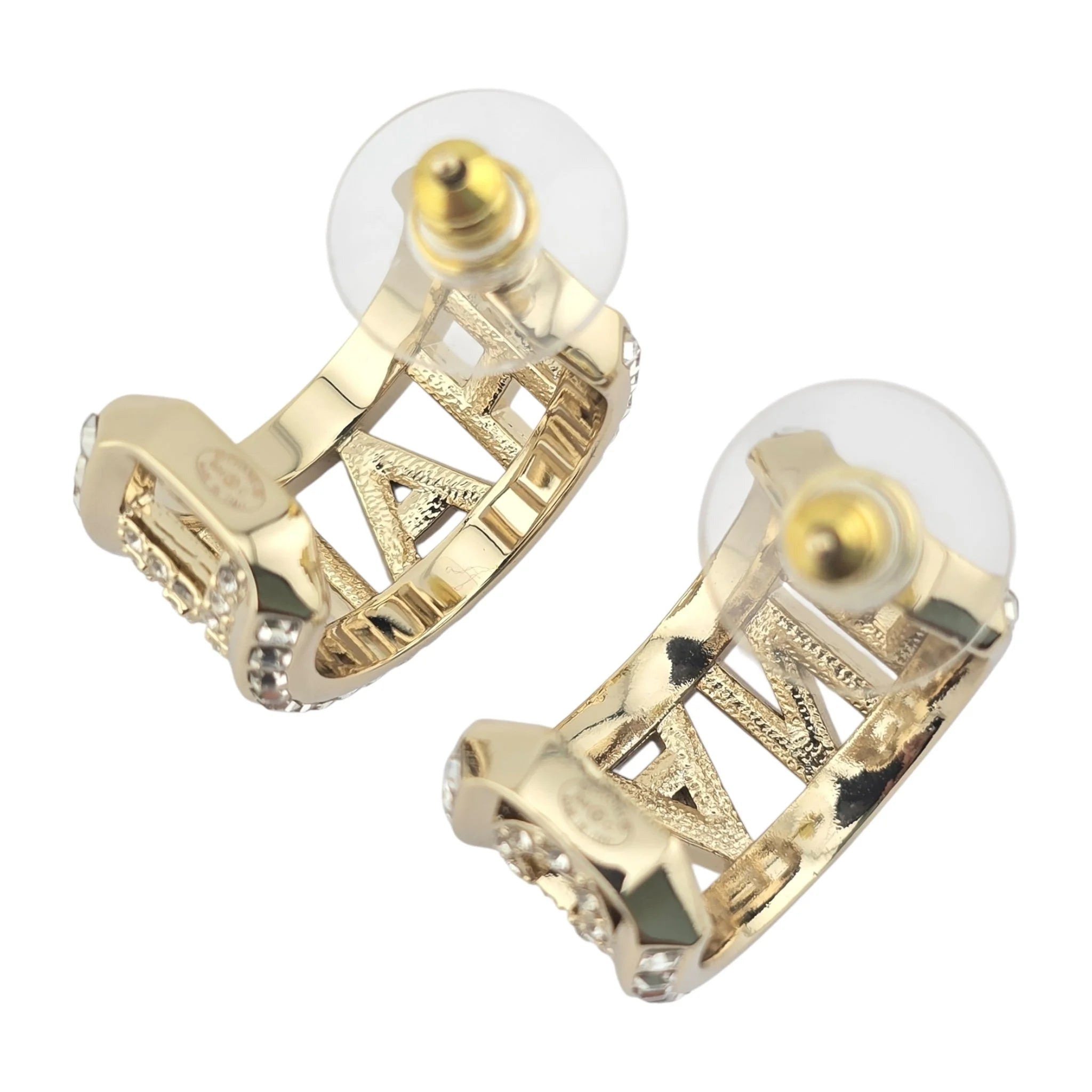 Chanel Logo Hoop Gold Earrings 2024 CHANEL