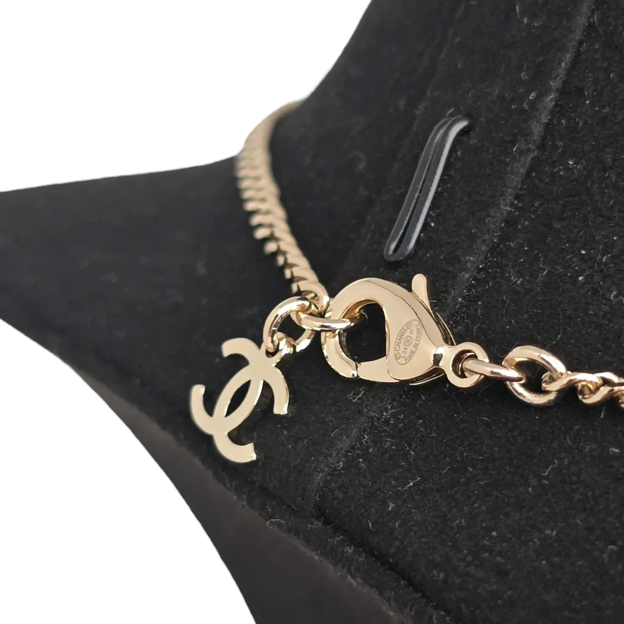 Chanel CC Gold Crystal Pendant Necklace 2024 CHANEL
