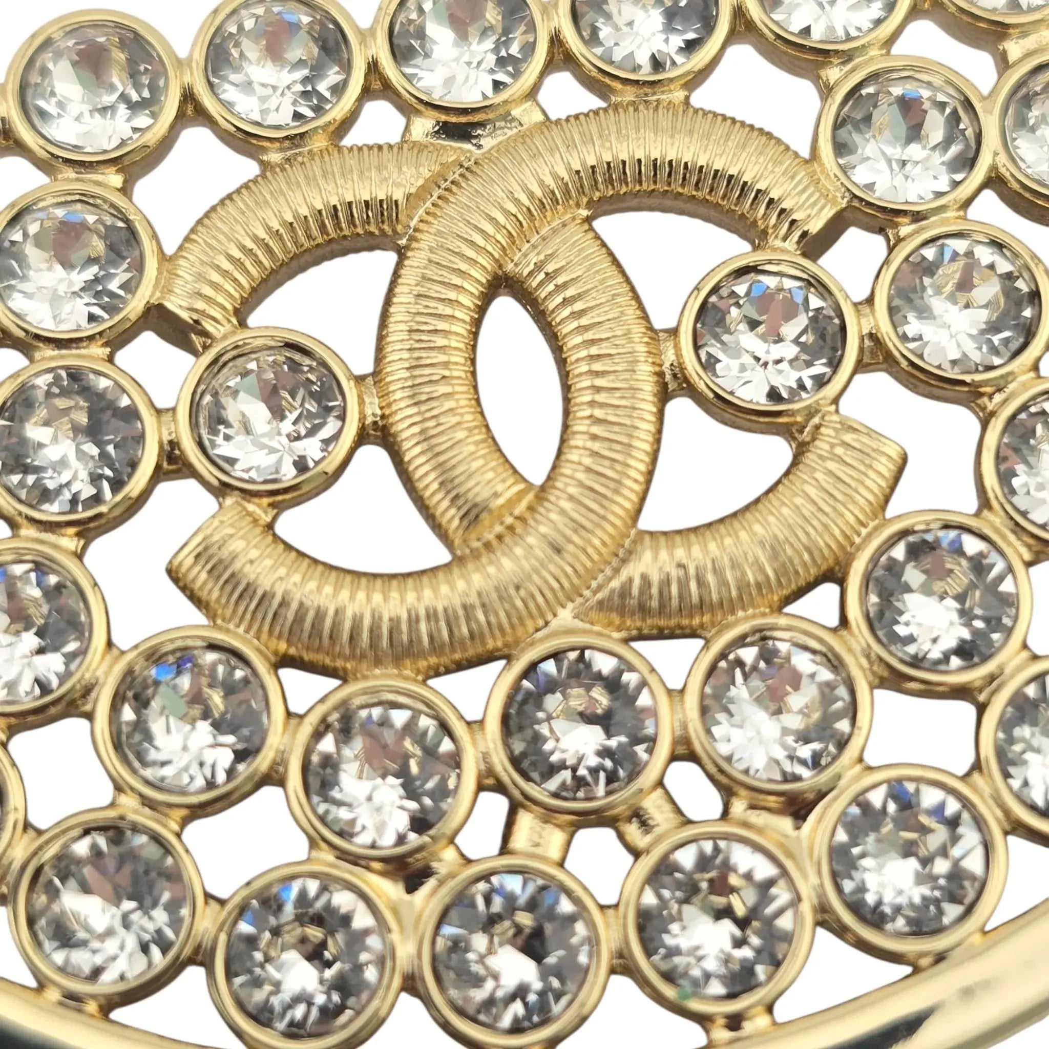Chanel CC Crystal Gold Hoop Earrings SS23 CHANEL