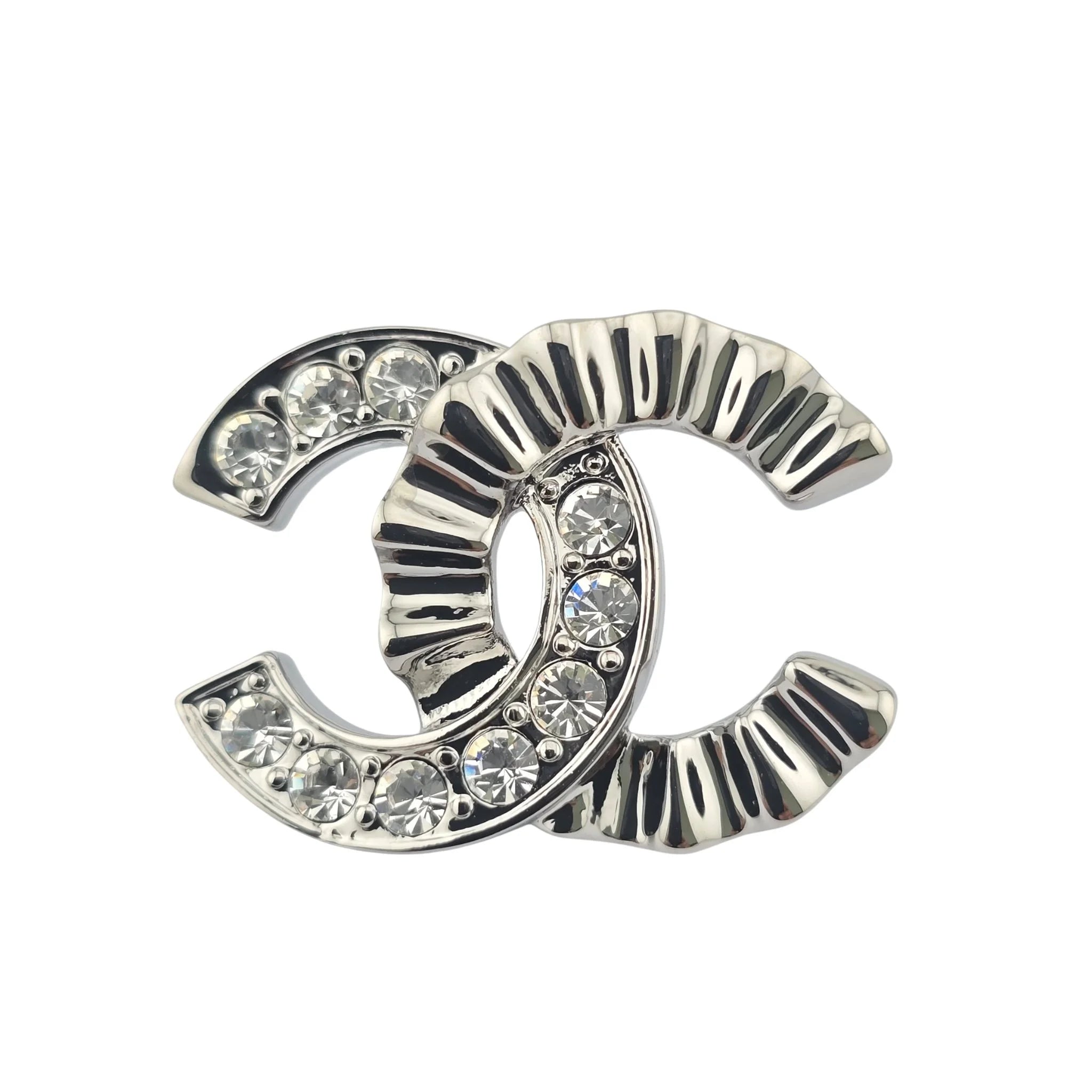 Chanel CC Crystal Earrings Silver 2021 CHANEL