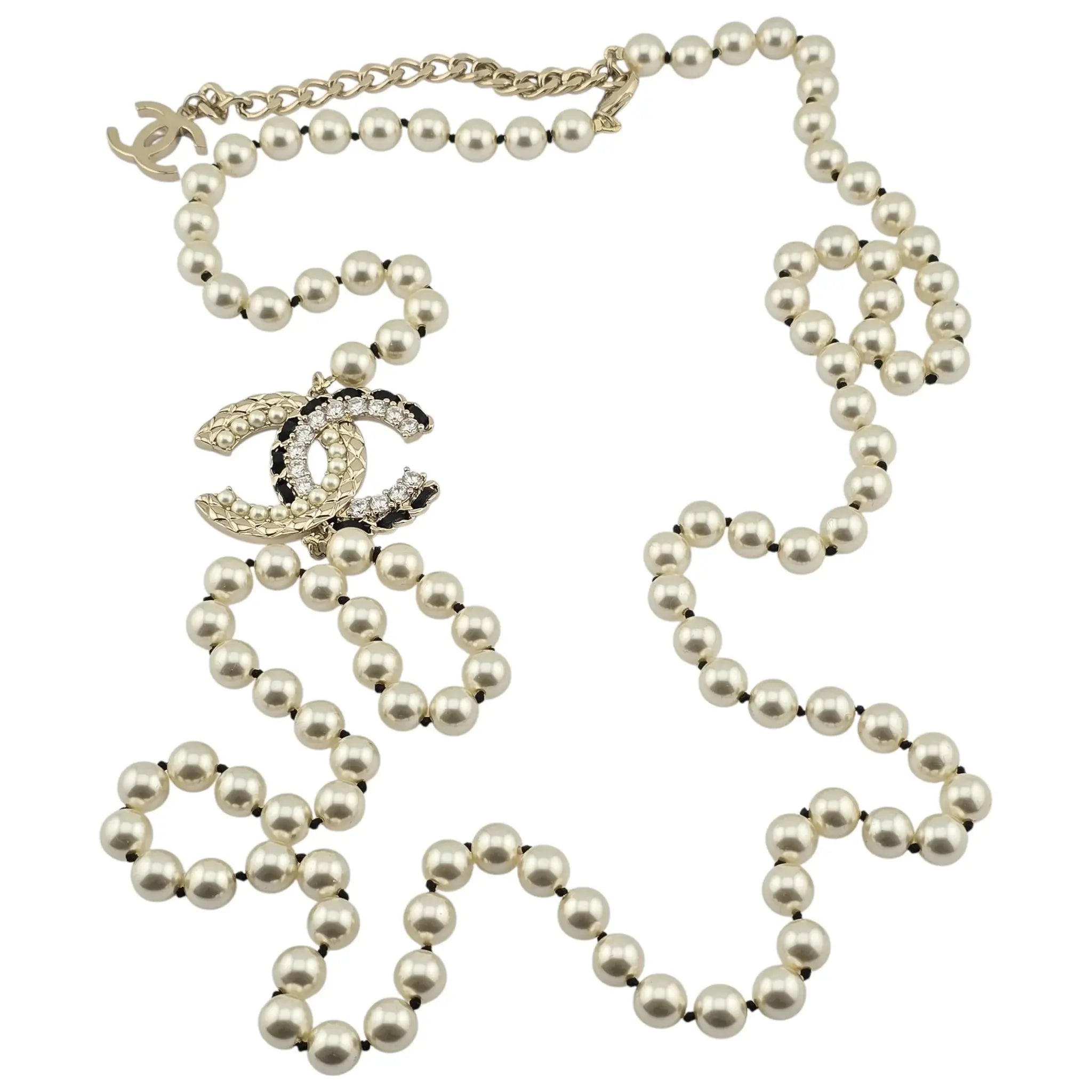 Chanel CC Long Faux Pearl Necklace 2022 CHANEL