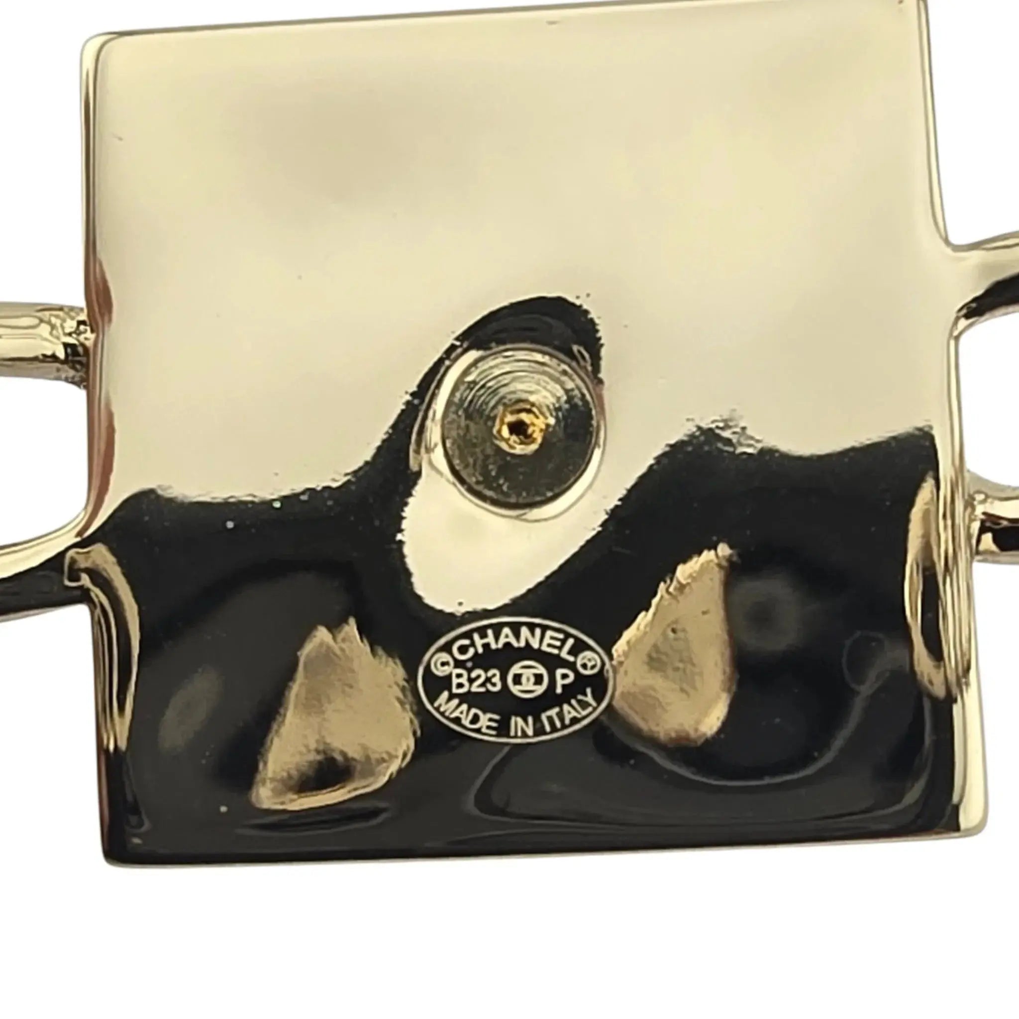 Chanel CC Gold Chain Crystal Cuff Bangle CHANEL