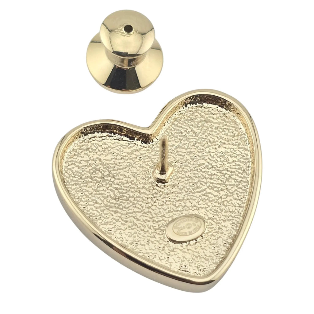 Chanel CC Black Heart Pin Brooch 2024 CHANEL