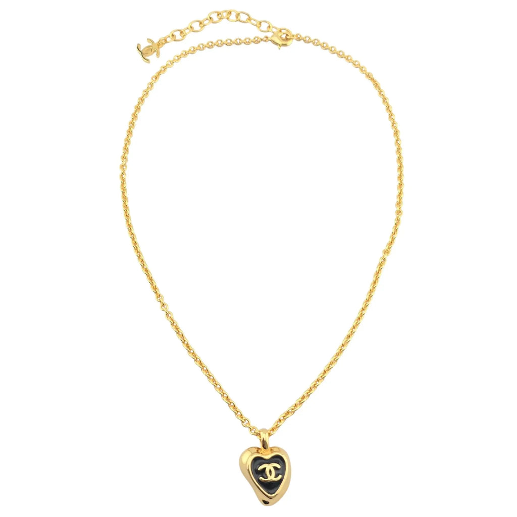 Chanel CC Pendant Gold Black Necklace 2025 CHANEL