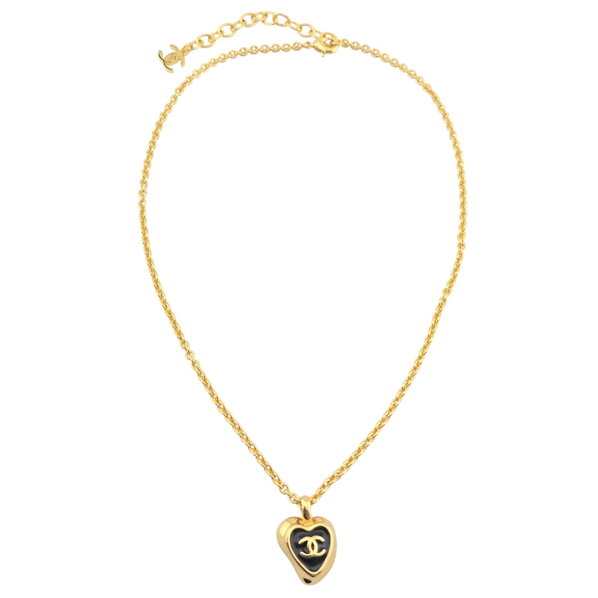 Chanel CC Pendant Gold Black Necklace 2025 CHANEL