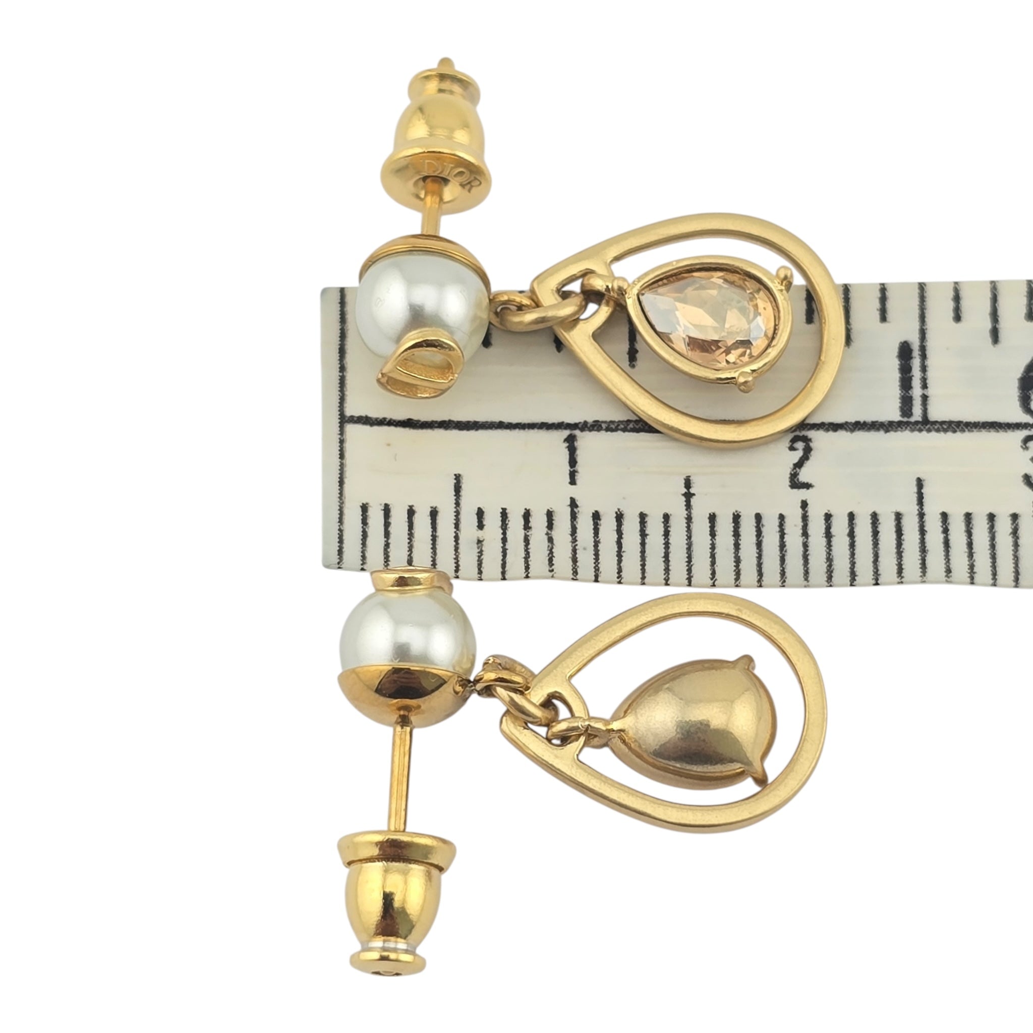 Christian Dior D-Drop Gold Earrings DIOR