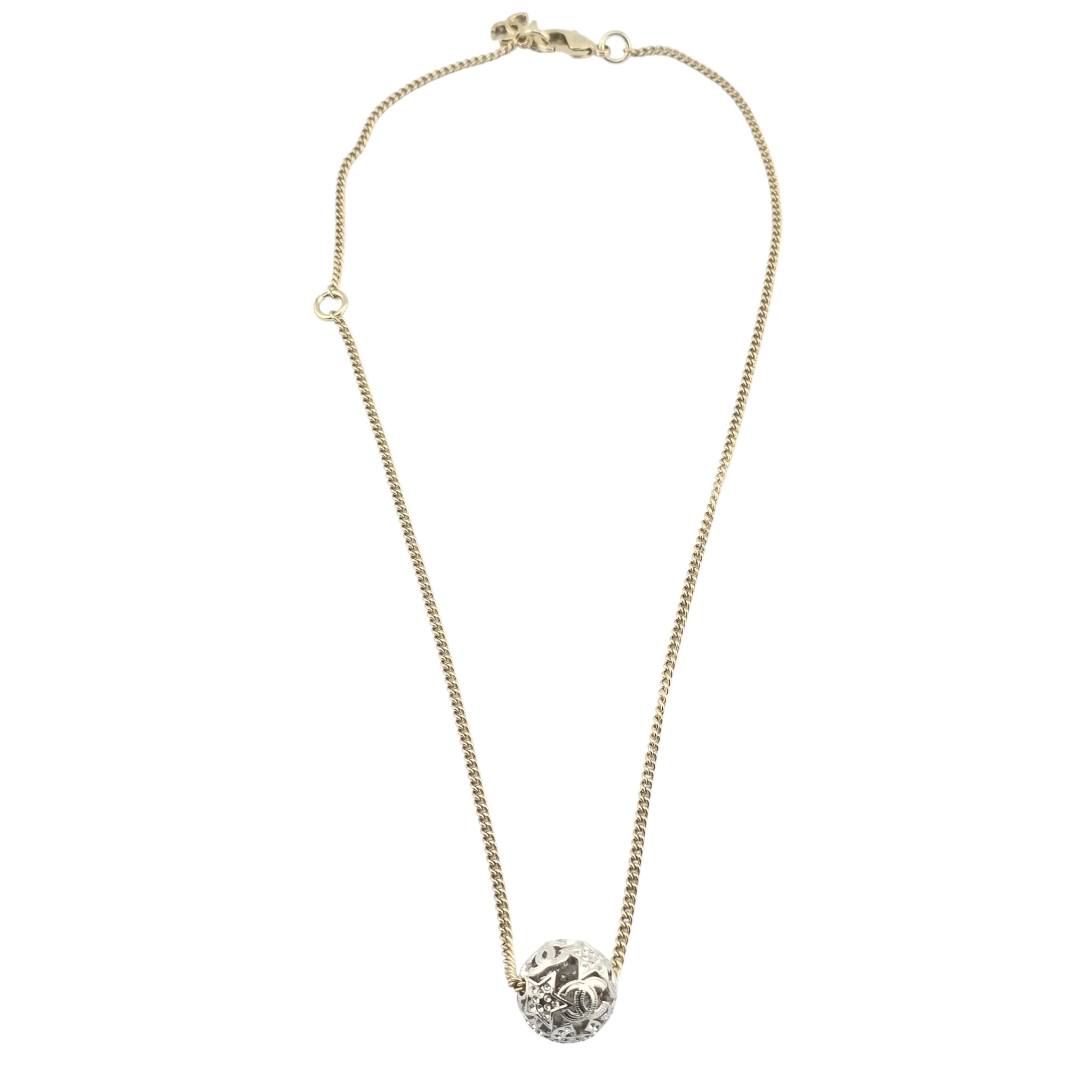 Chanel CC Ball Pendant Gold Necklace 2025 CHANEL