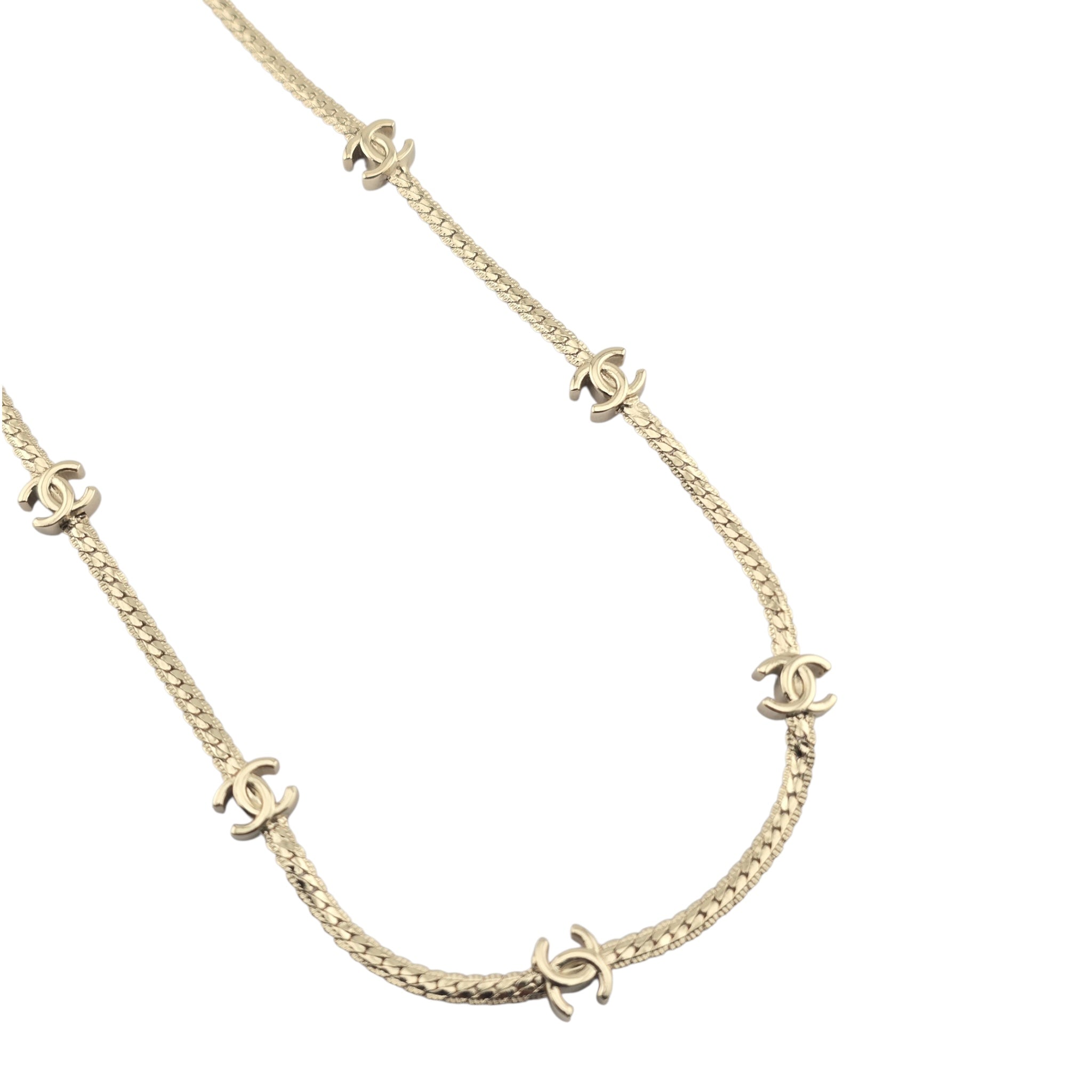 Chanel CC Metal Thin Gold Necklace 2024 CHANEL