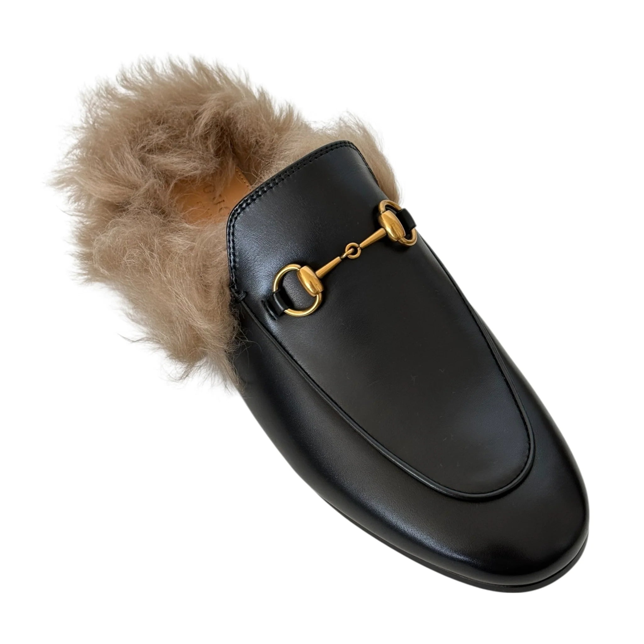GUCCI Princetown Fur Lined Mules - 39