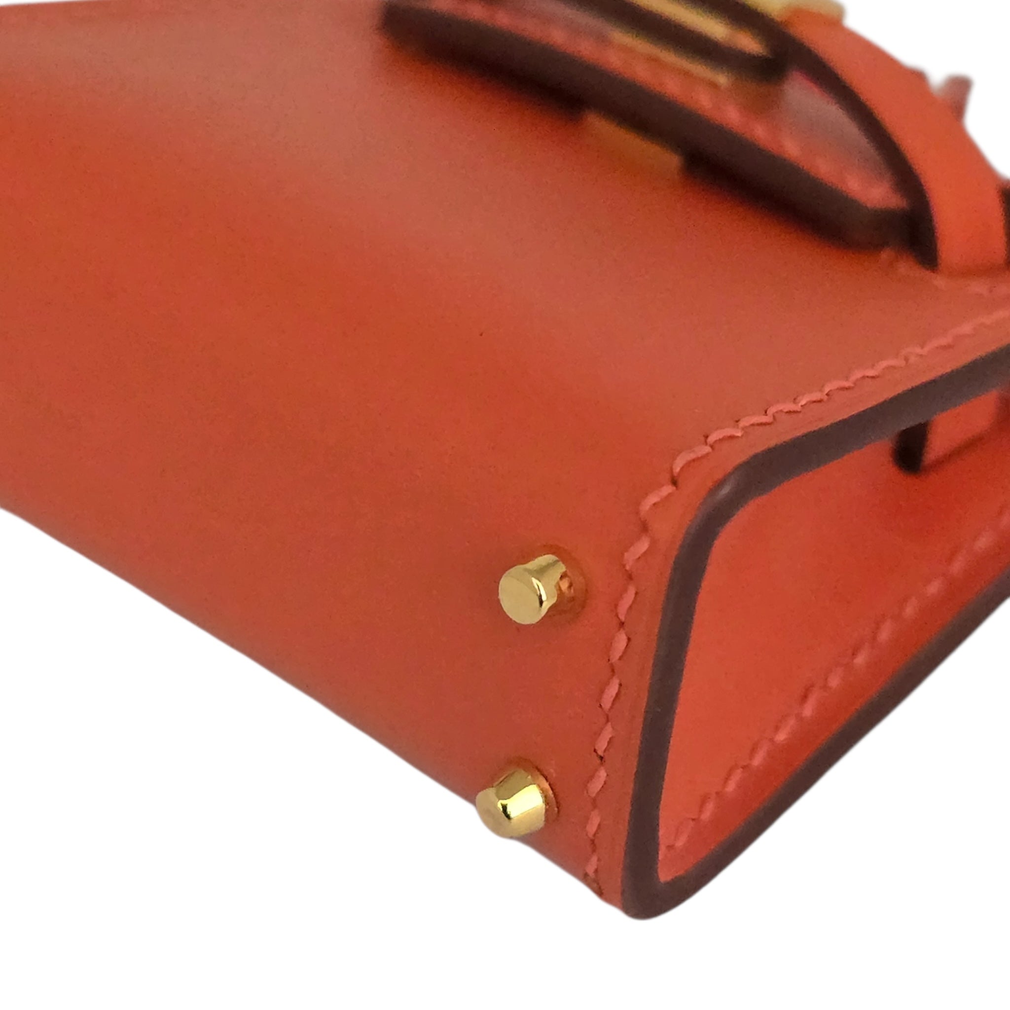 Hermes Tadelakt Mini Kelly Twilly Bag Charm Capucine HERMES