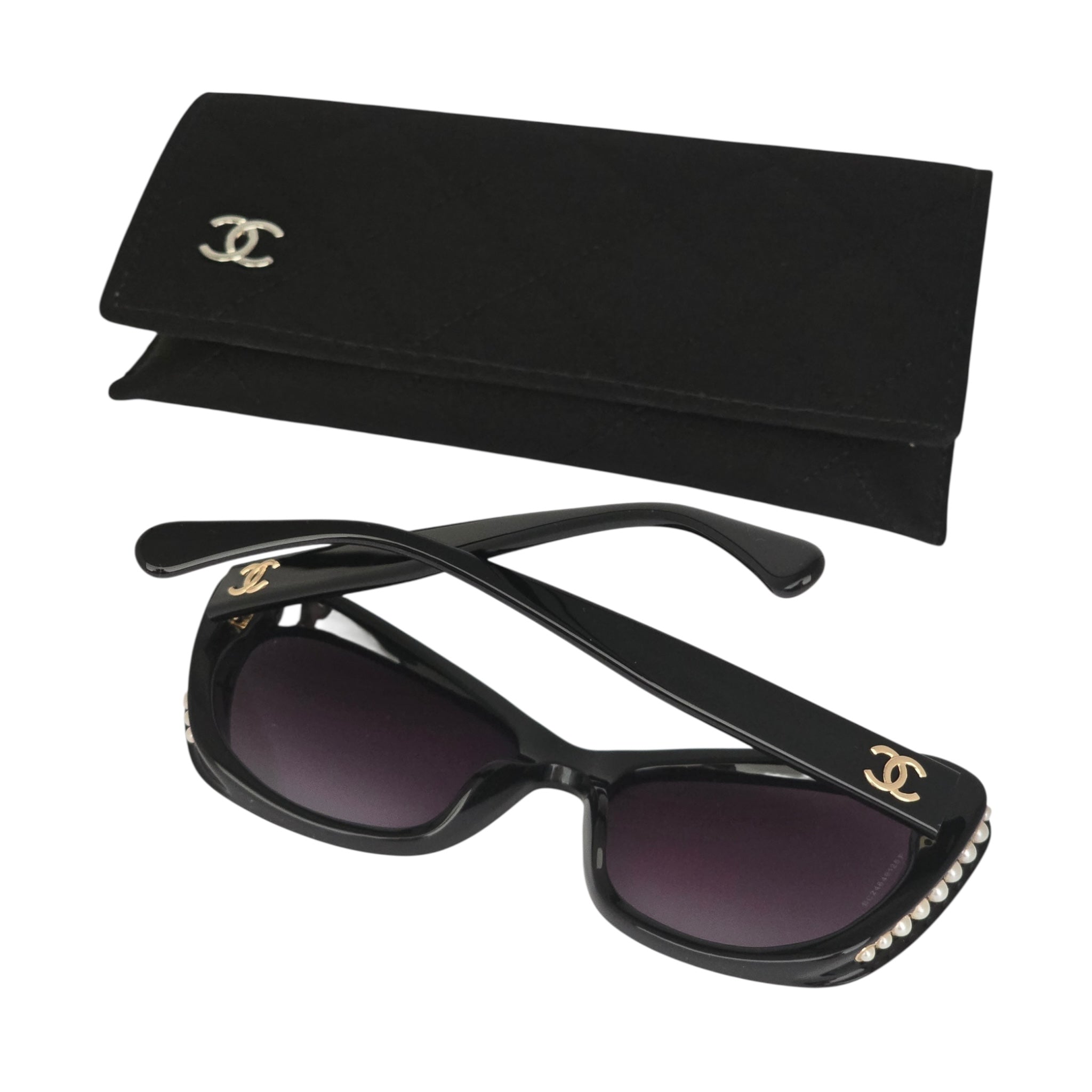Chanel Acetate Pearl Cat Eye CC Sunglasses