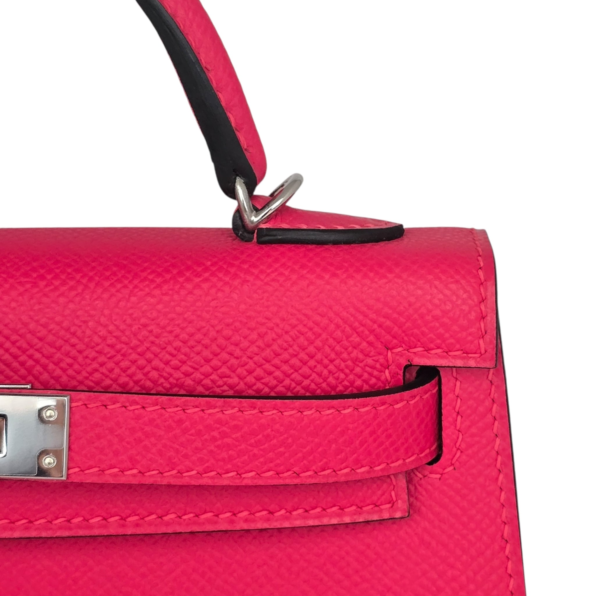 Hermes Mini Kelly II Epsom Rose Extreme Palladium