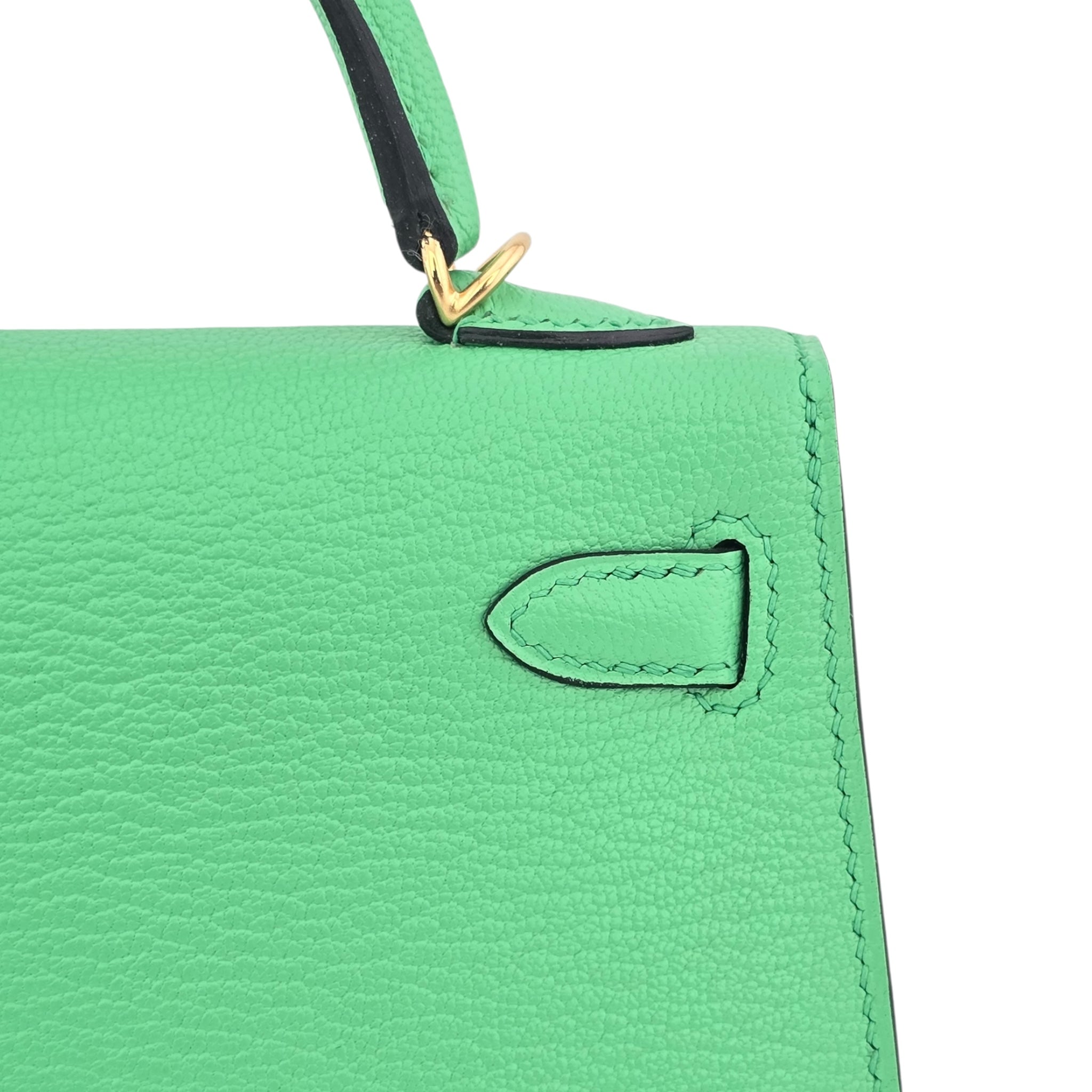 Hermes Mini Kelly II Chèvre Vert Comics Gold Hardware Bag HERMES