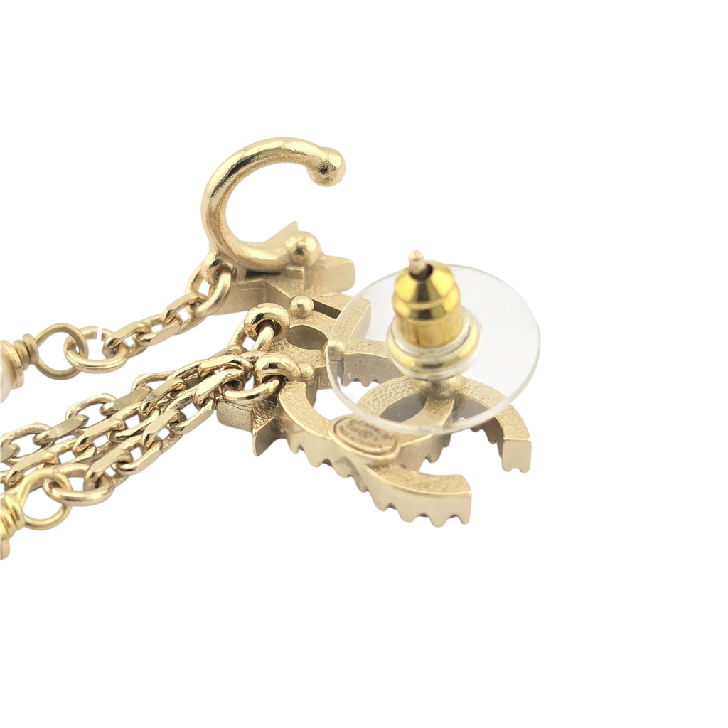 Chanel CC Gold Multi Chain Drop Earrings 2022 CHANEL