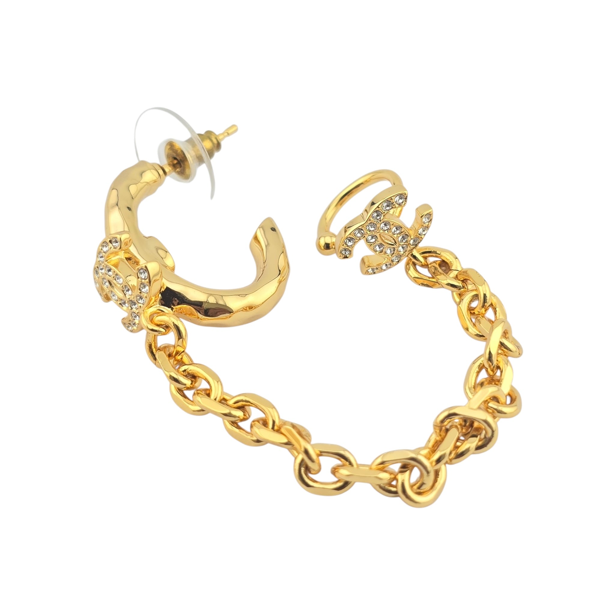 Chanel CC Gold Ear Clip Earrings 2022 CHANEL