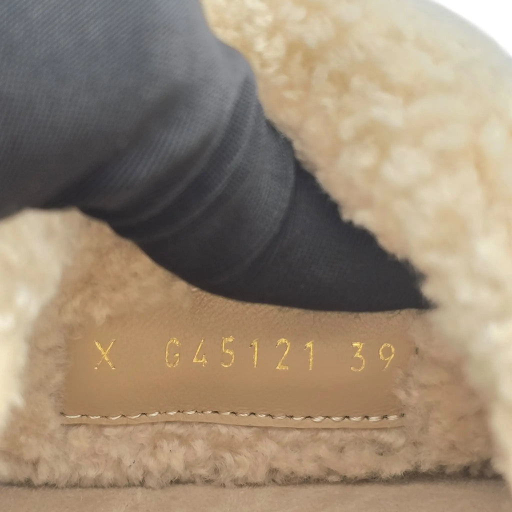 Chanel CC Suede Shearling Mule Slippers 39 UK6 CHANEL