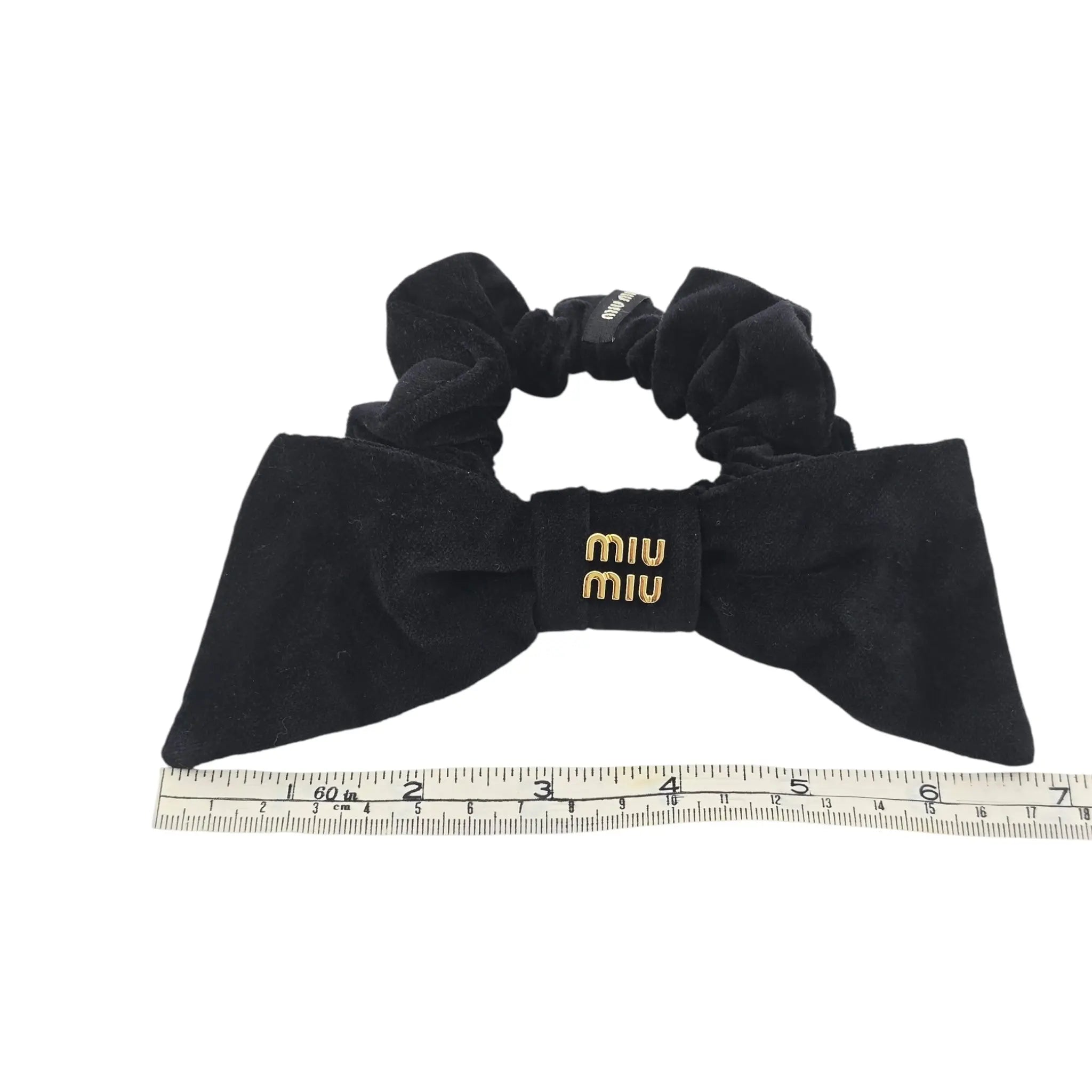 Miu Miu Black Gold Velvet Scrunchie MIU MIU