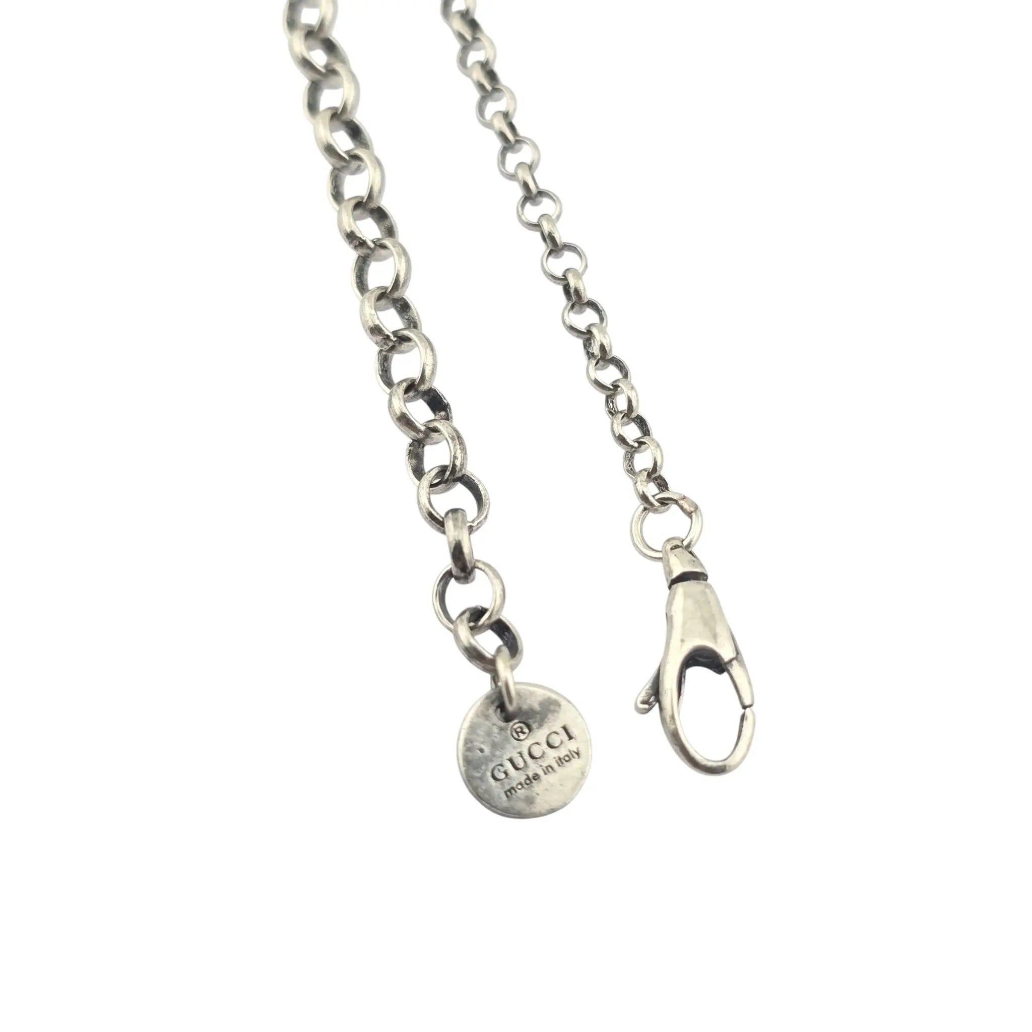 GUCCI GG Double G 925 Sterling Silver Necklace GUCCI