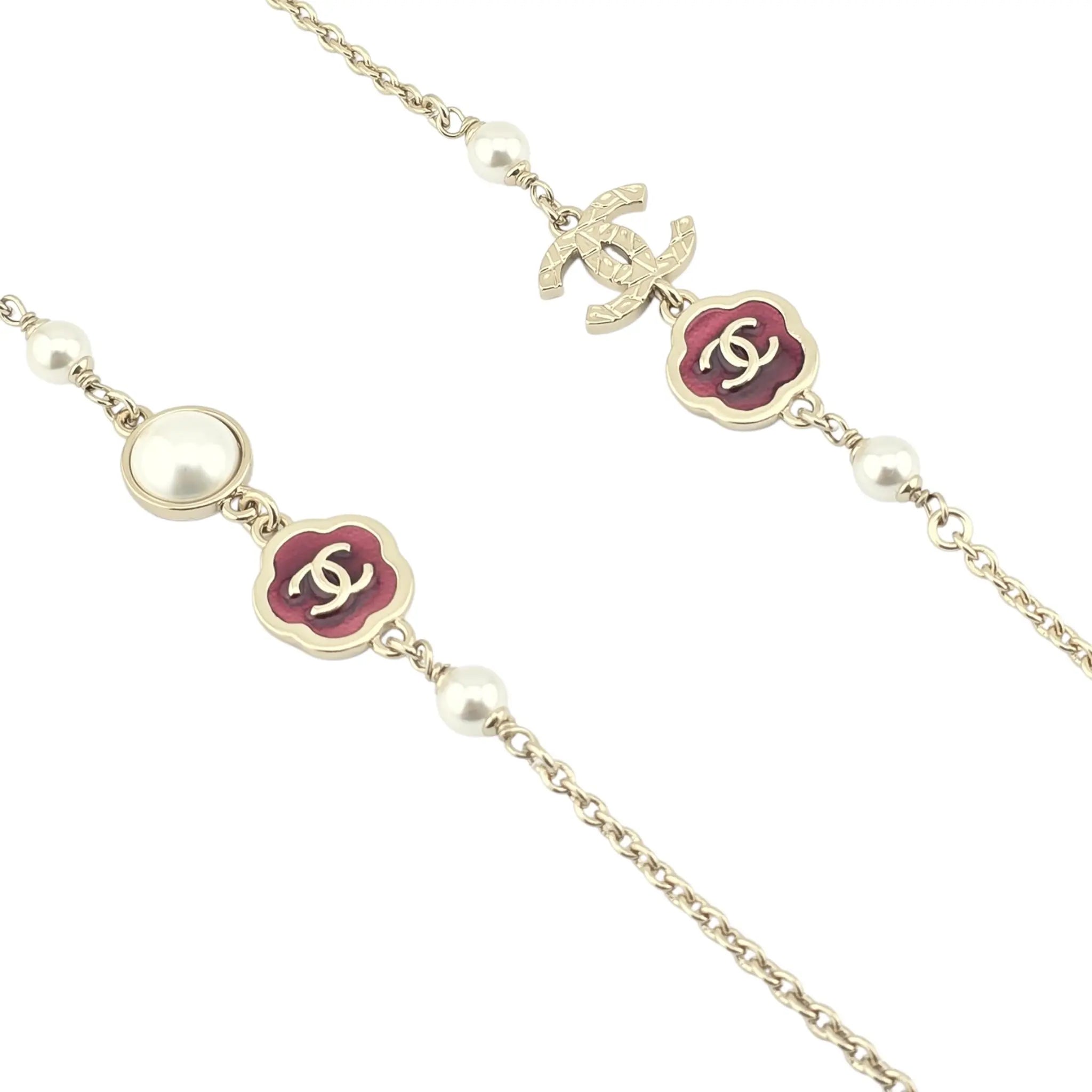 Chanel CC Faux Pearl Metal Long Necklace 2025 CHANEL