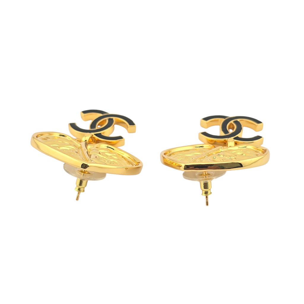Chanel CC Gold Leaf Earrings 2025