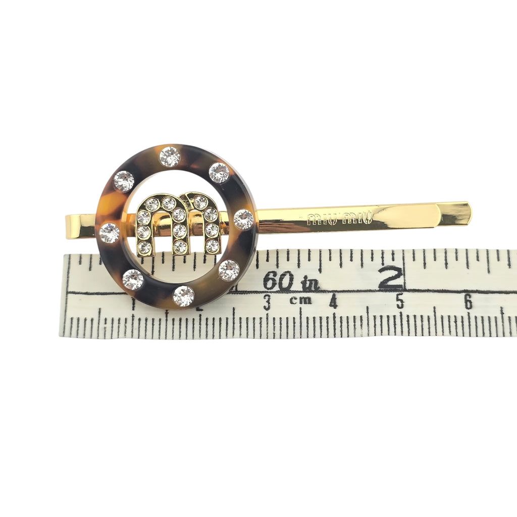 Miu Miu Logo Crystal Hair Clip