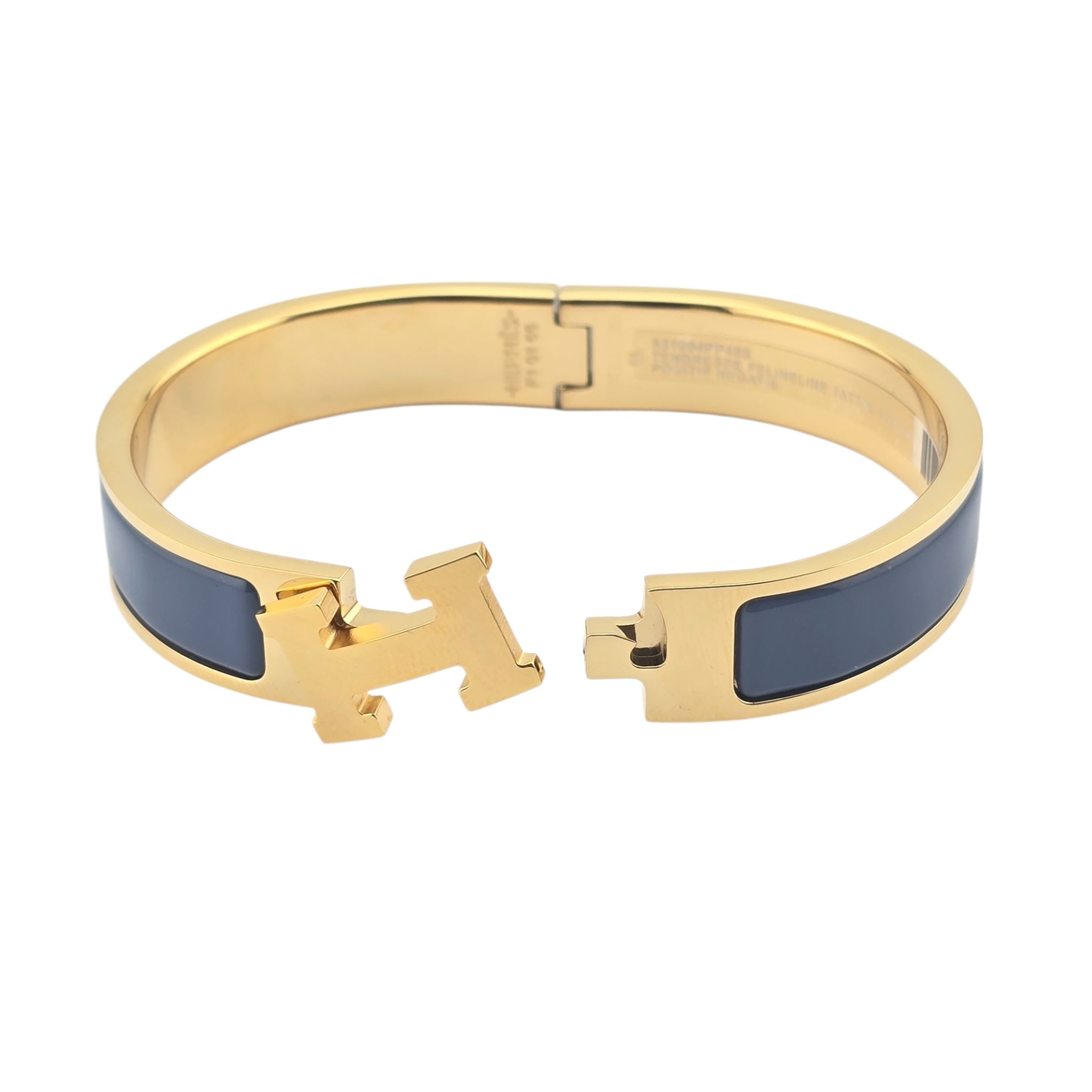 Hermes Clic H Bracelet Navy Gold GM