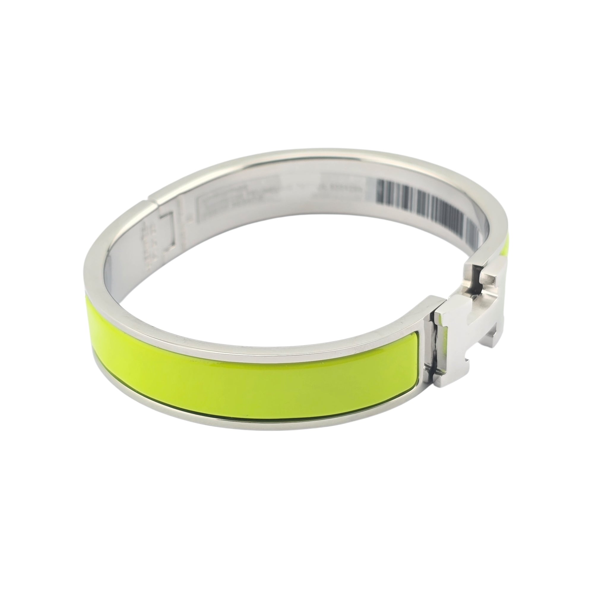 Hermes Clic H Bracelet Neon Green Palladium GM