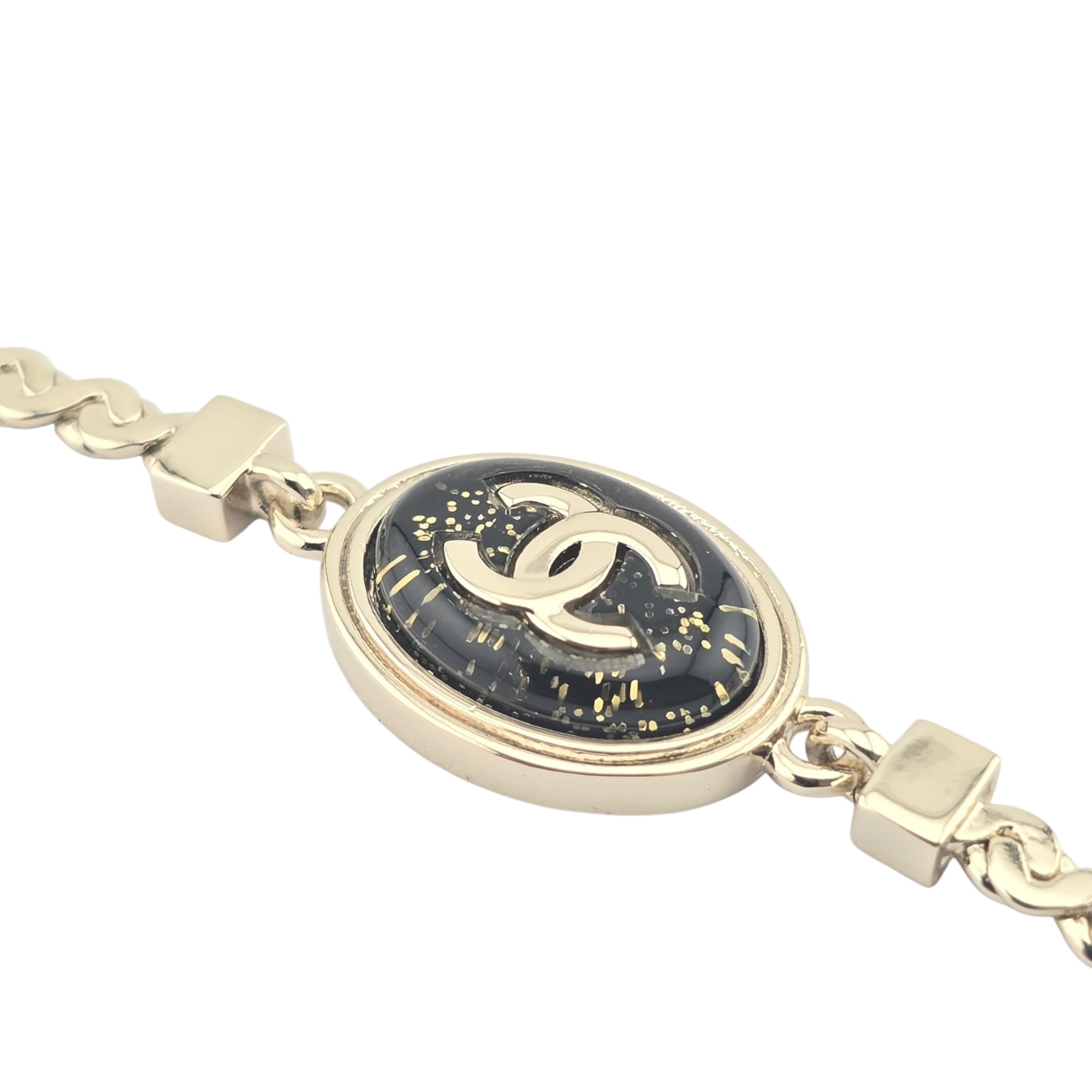 Chanel CC Gold Black Enamel Bracelet 2025