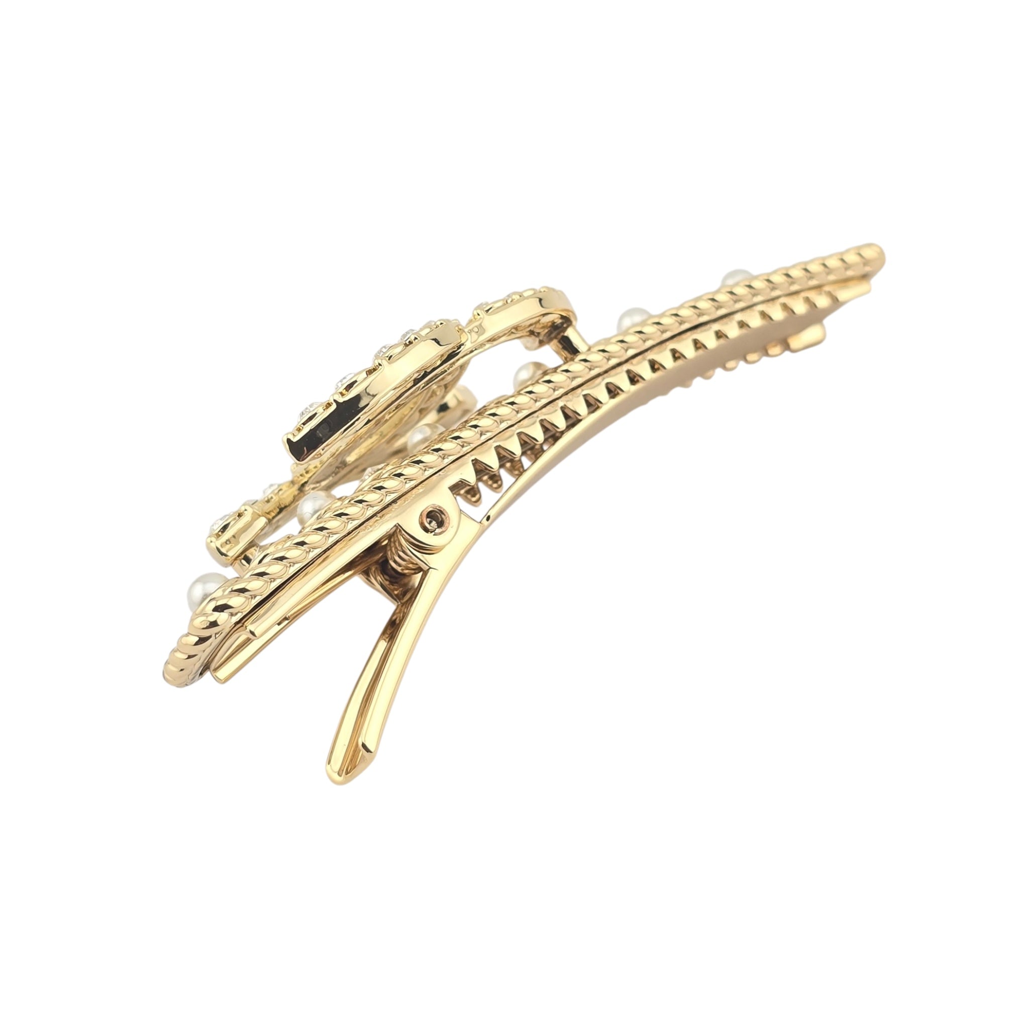 Chanel CC Faux Pearl and Diamante Hair Barrette 2022