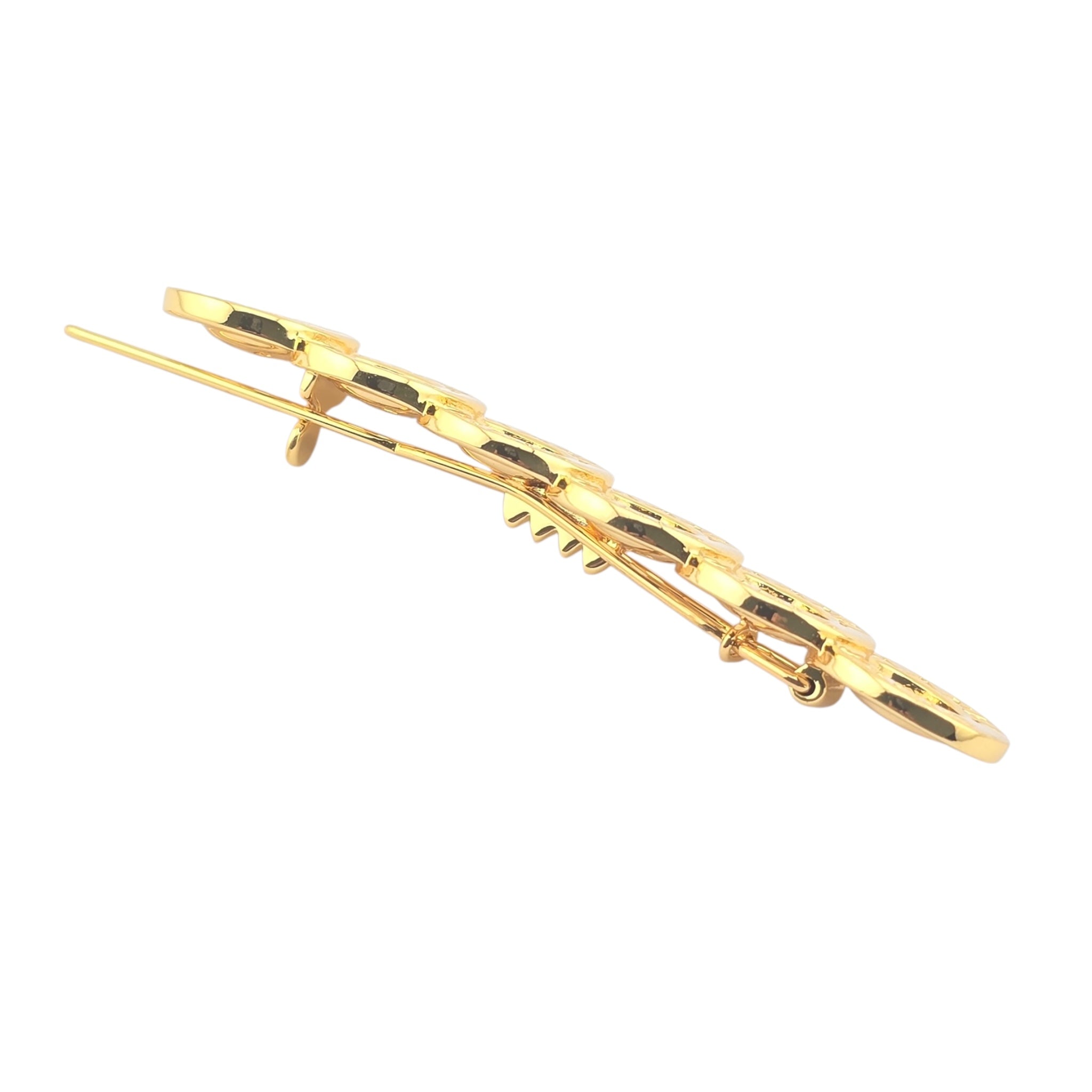 Chanel CC Button Paris Hair Clip Barrette Gold
