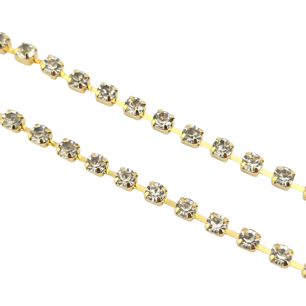 Christian Dior Crystal Gold Logo Necklace